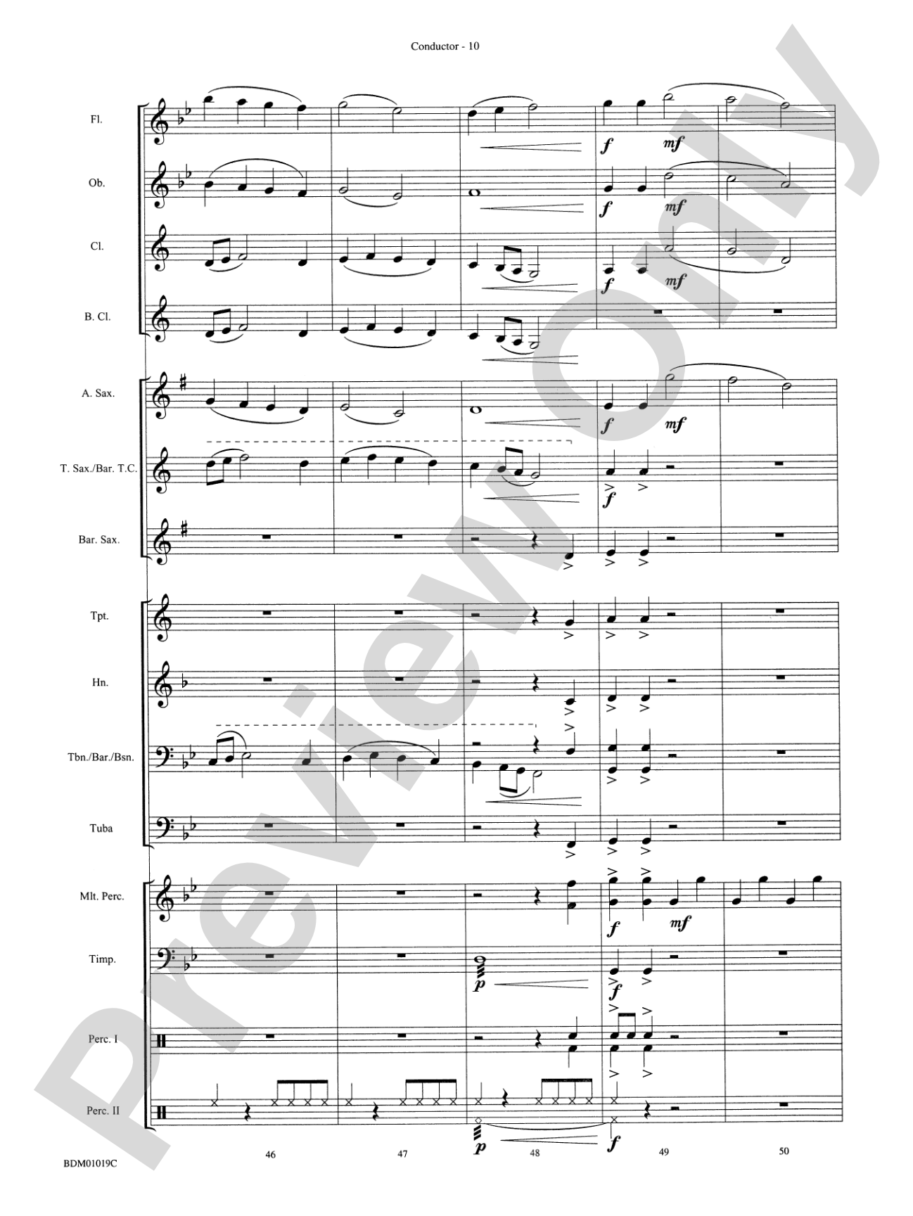 Nocturnal Dances: Concert Band Conductor Score & Parts
