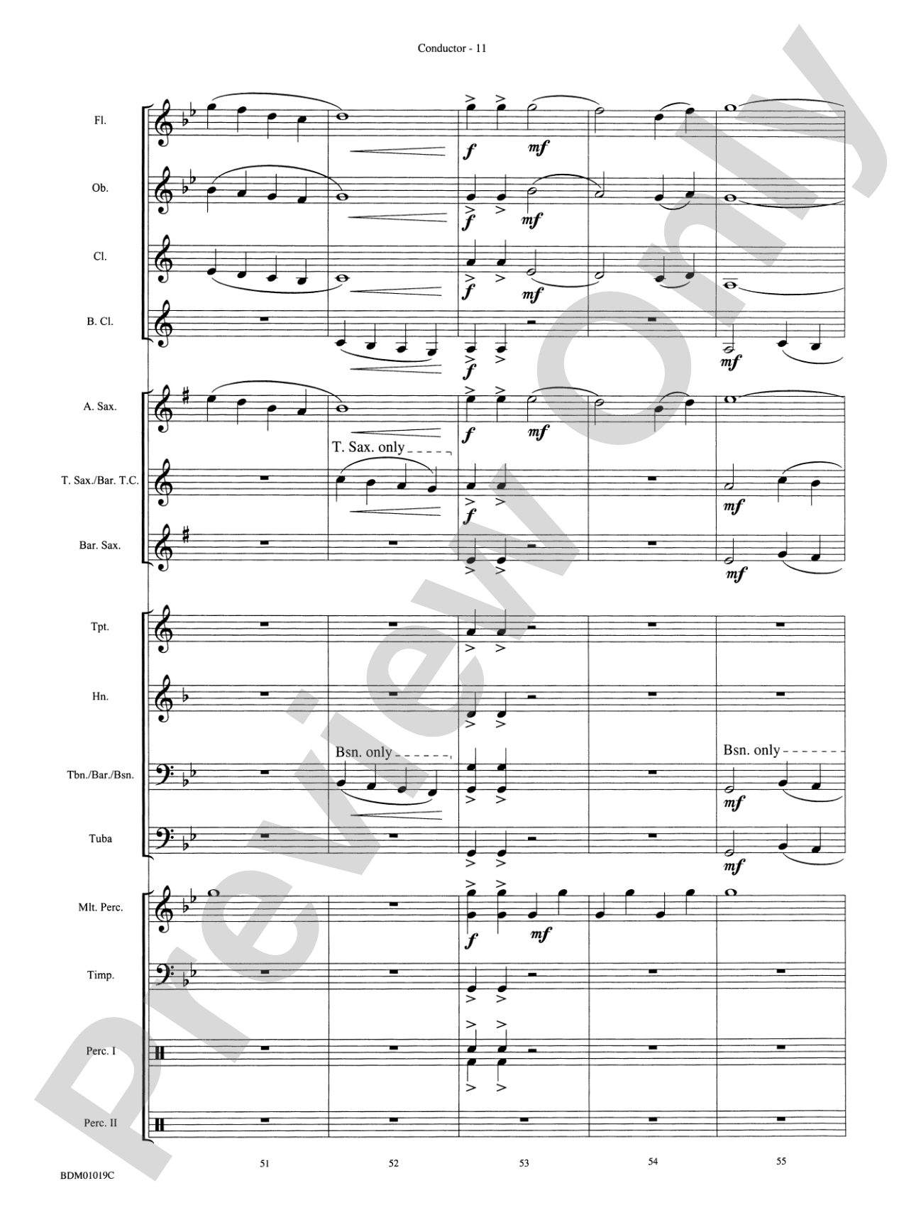 Nocturnal Dances: Concert Band Conductor Score & Parts