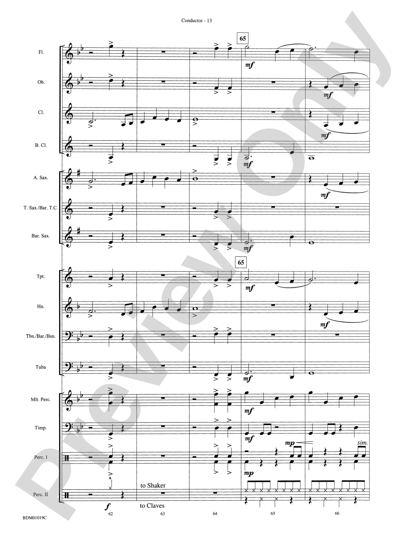 Nocturnal Dances: Concert Band Conductor Score & Parts