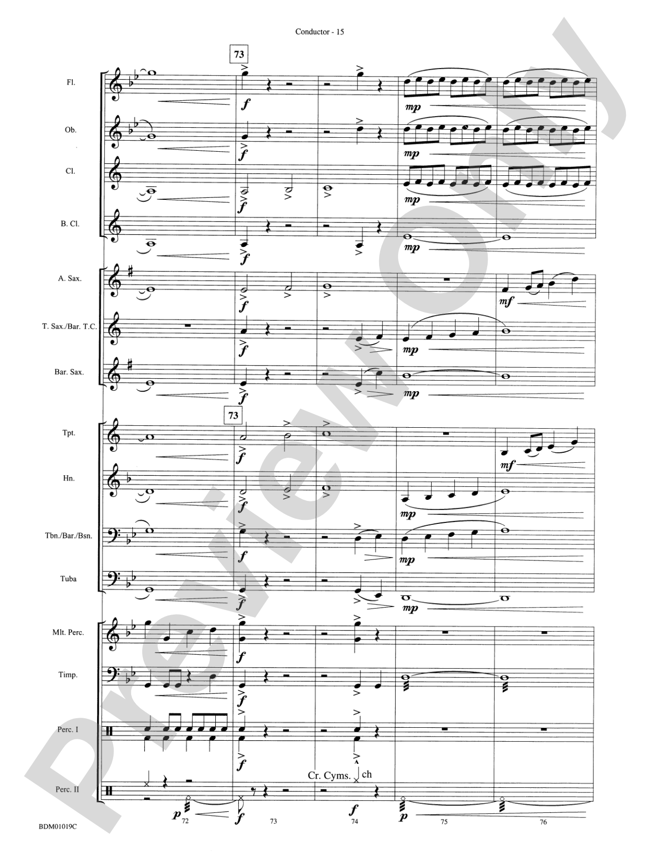 Nocturnal Dances: Concert Band Conductor Score & Parts