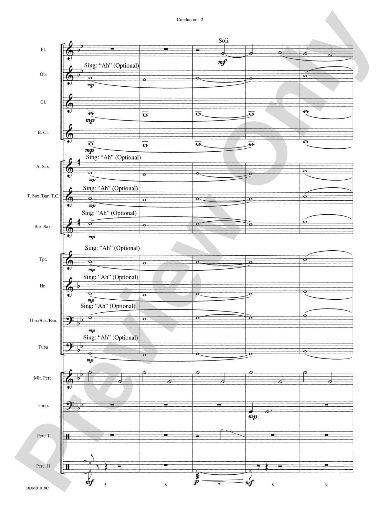 Nocturnal Dances: Concert Band Conductor Score & Parts
