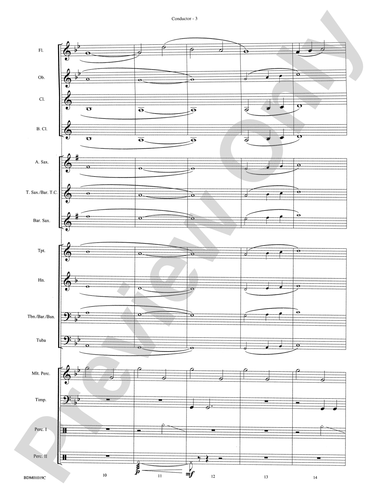 Nocturnal Dances: Concert Band Conductor Score & Parts