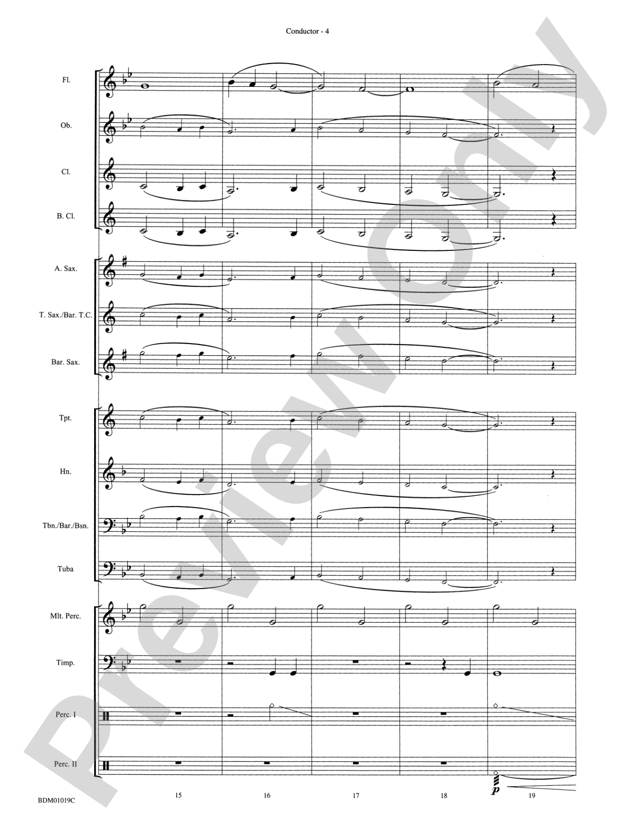 Nocturnal Dances: Concert Band Conductor Score & Parts