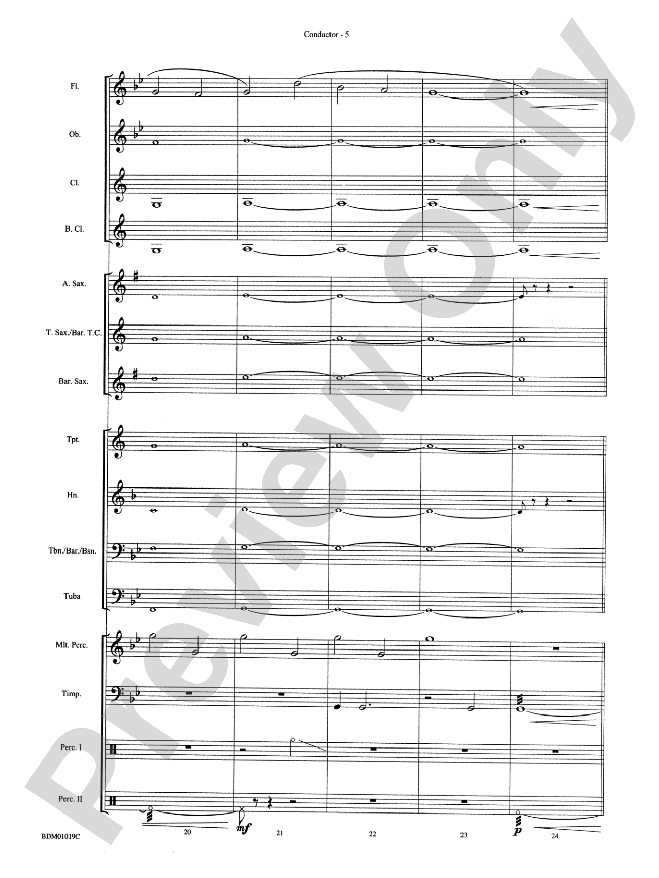 Nocturnal Dances: Concert Band Conductor Score & Parts