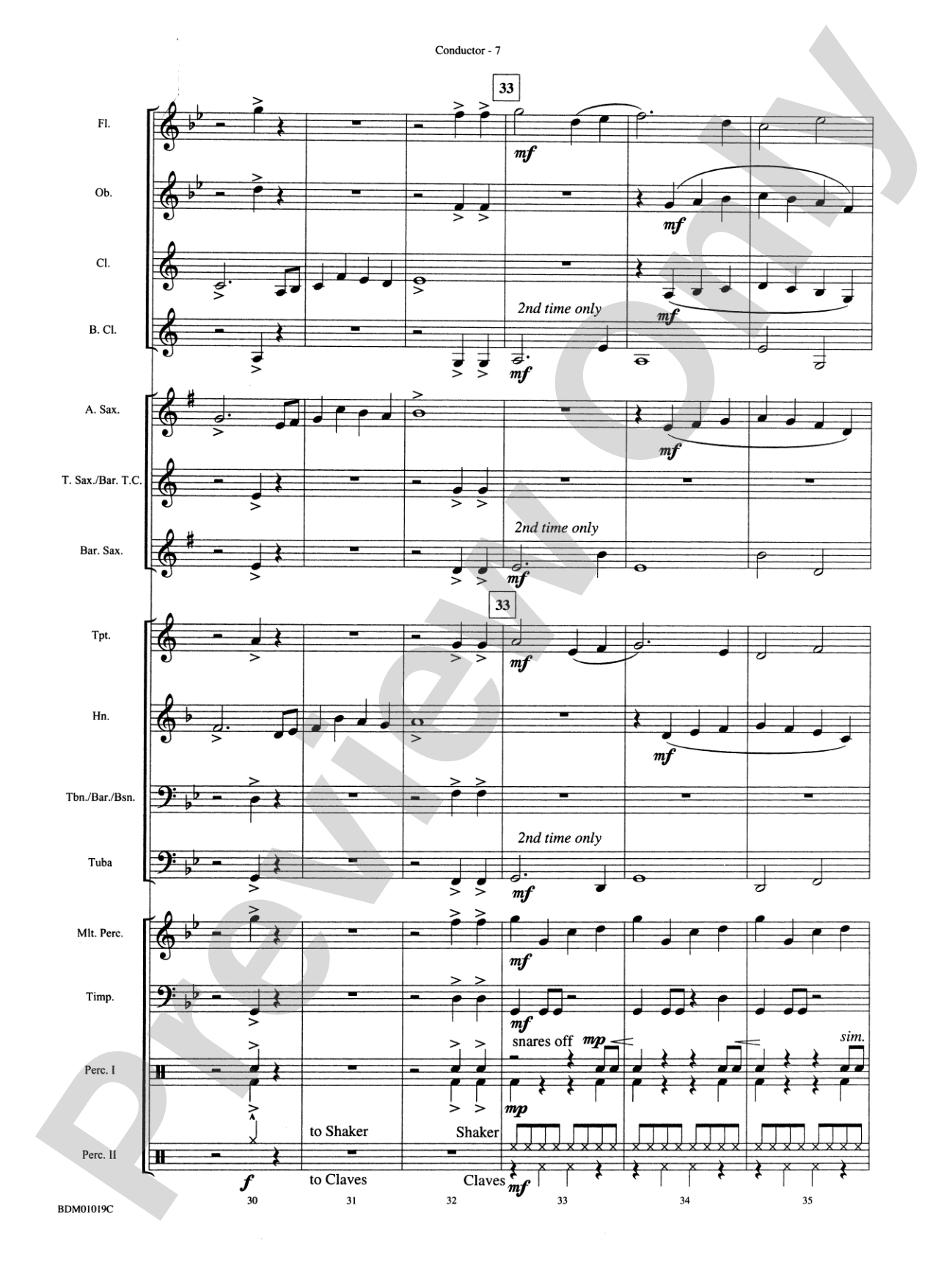Nocturnal Dances: Concert Band Conductor Score & Parts