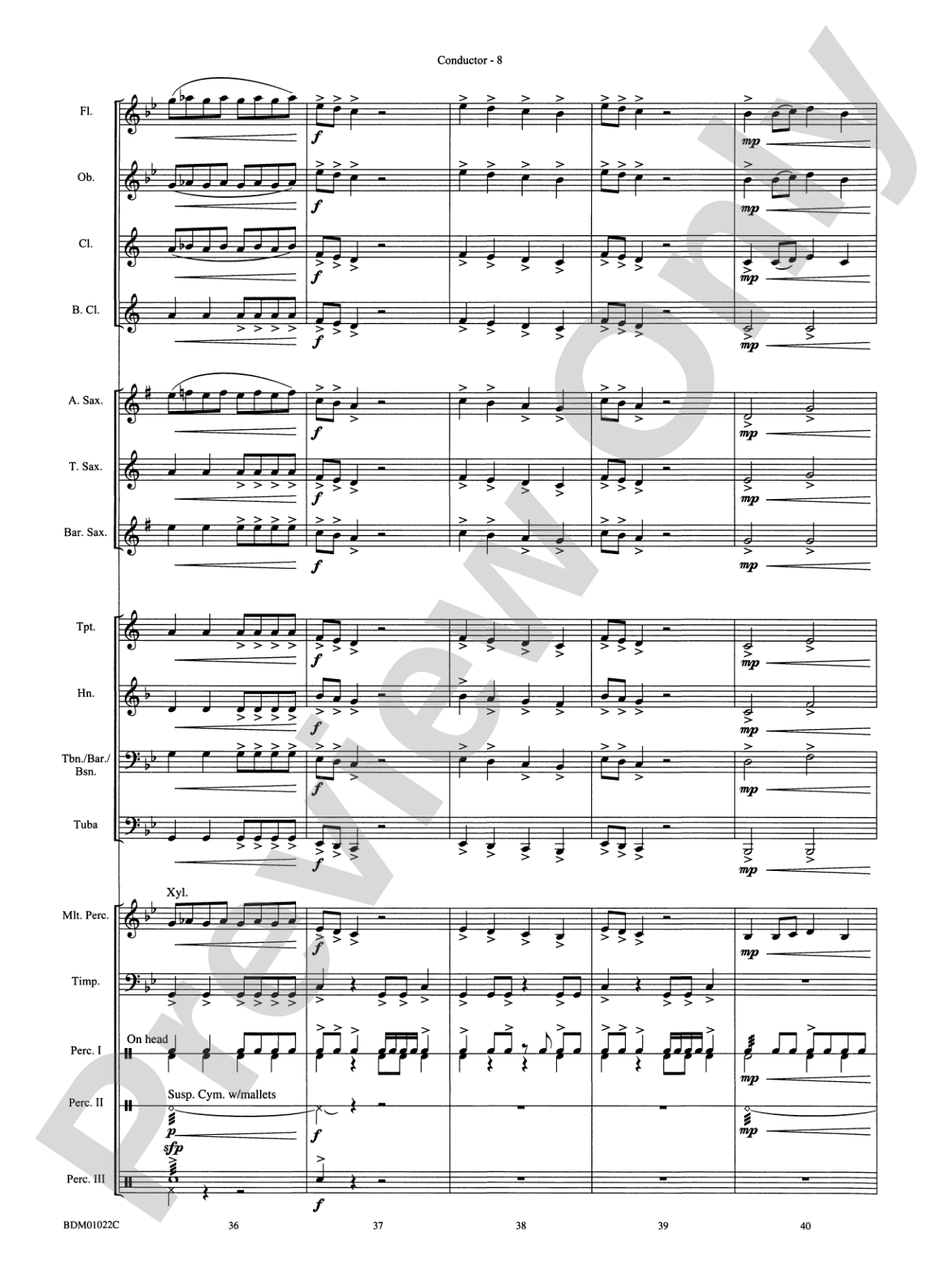 Dark Adventure: Concert Band Conductor Score & Parts