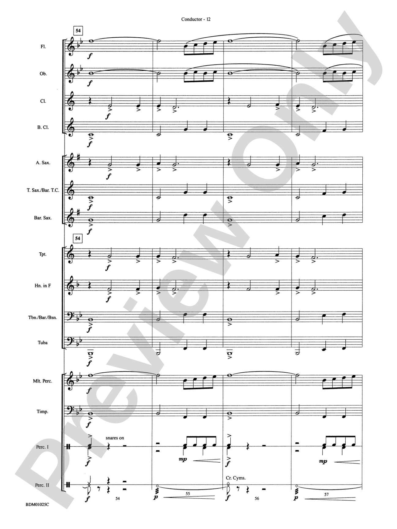 Vandivere Fanfare: Concert Band Conductor Score & Parts