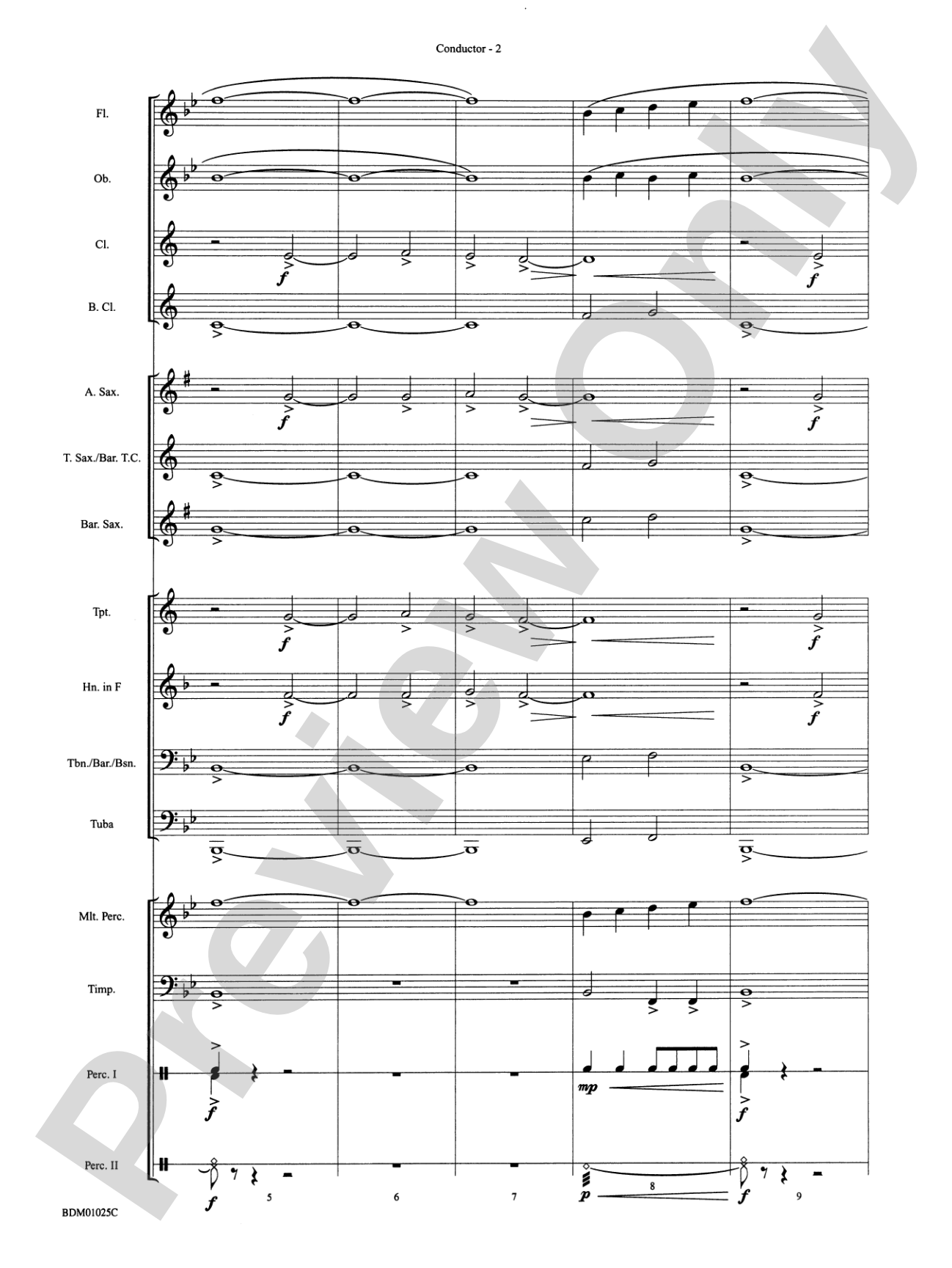 Vandivere Fanfare: Concert Band Conductor Score & Parts