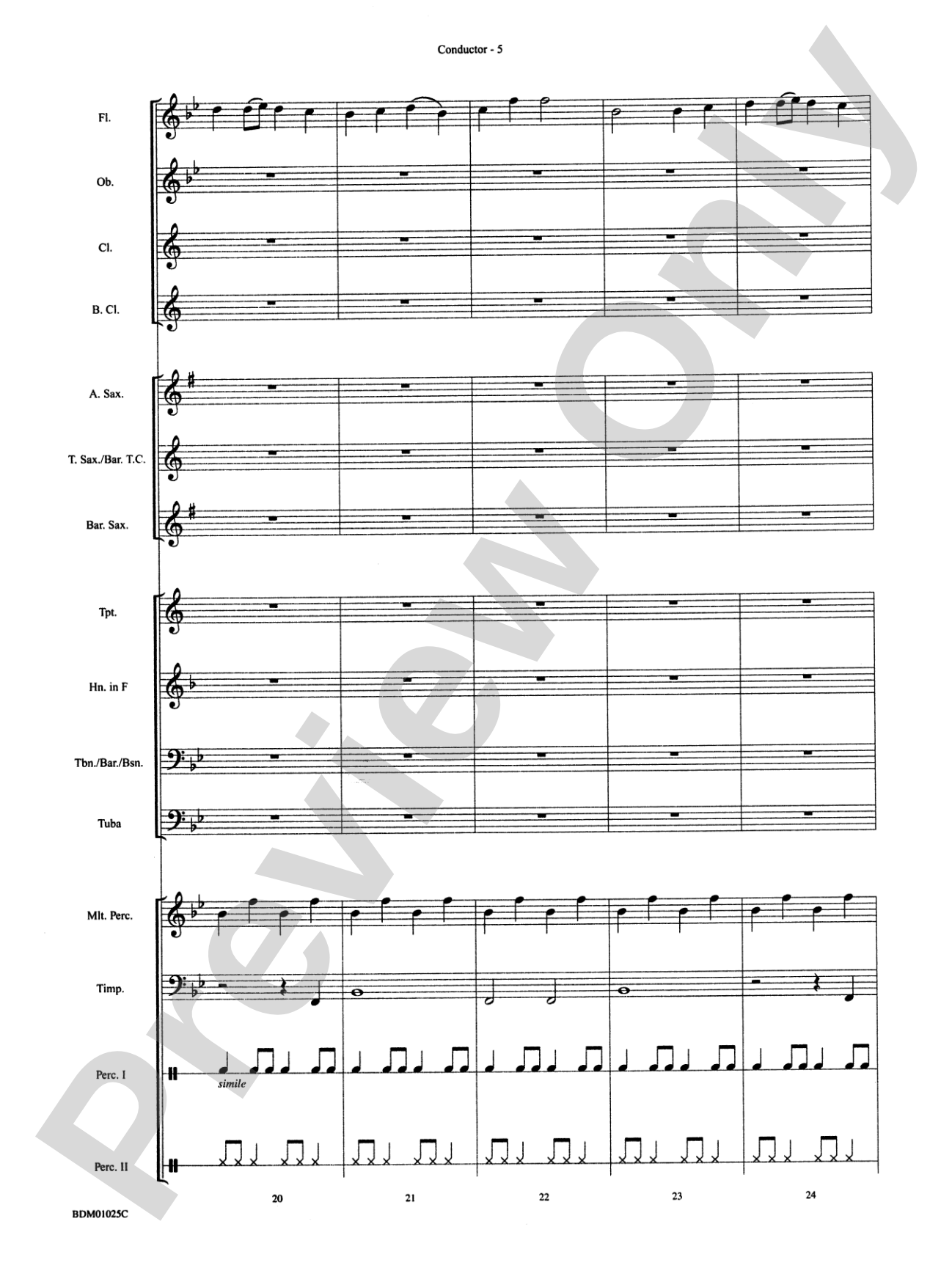 Vandivere Fanfare: Concert Band Conductor Score & Parts
