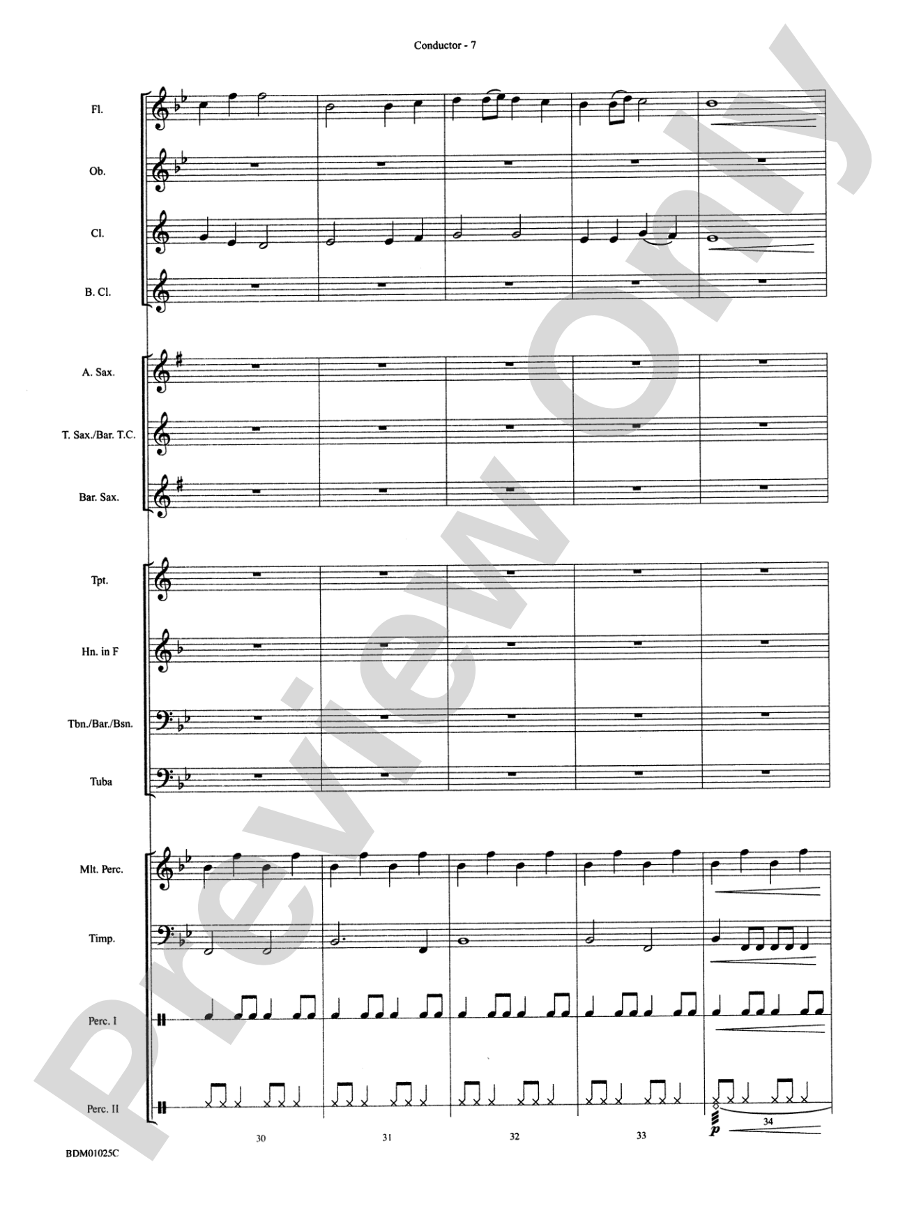 Vandivere Fanfare: Concert Band Conductor Score & Parts