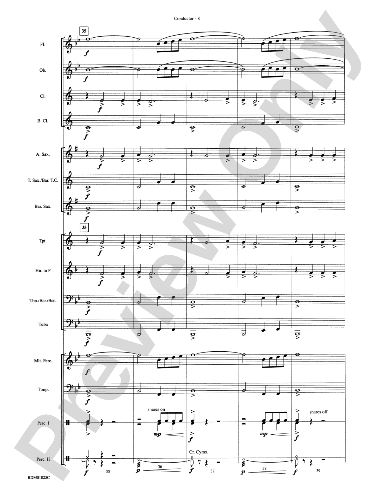Vandivere Fanfare: Concert Band Conductor Score & Parts