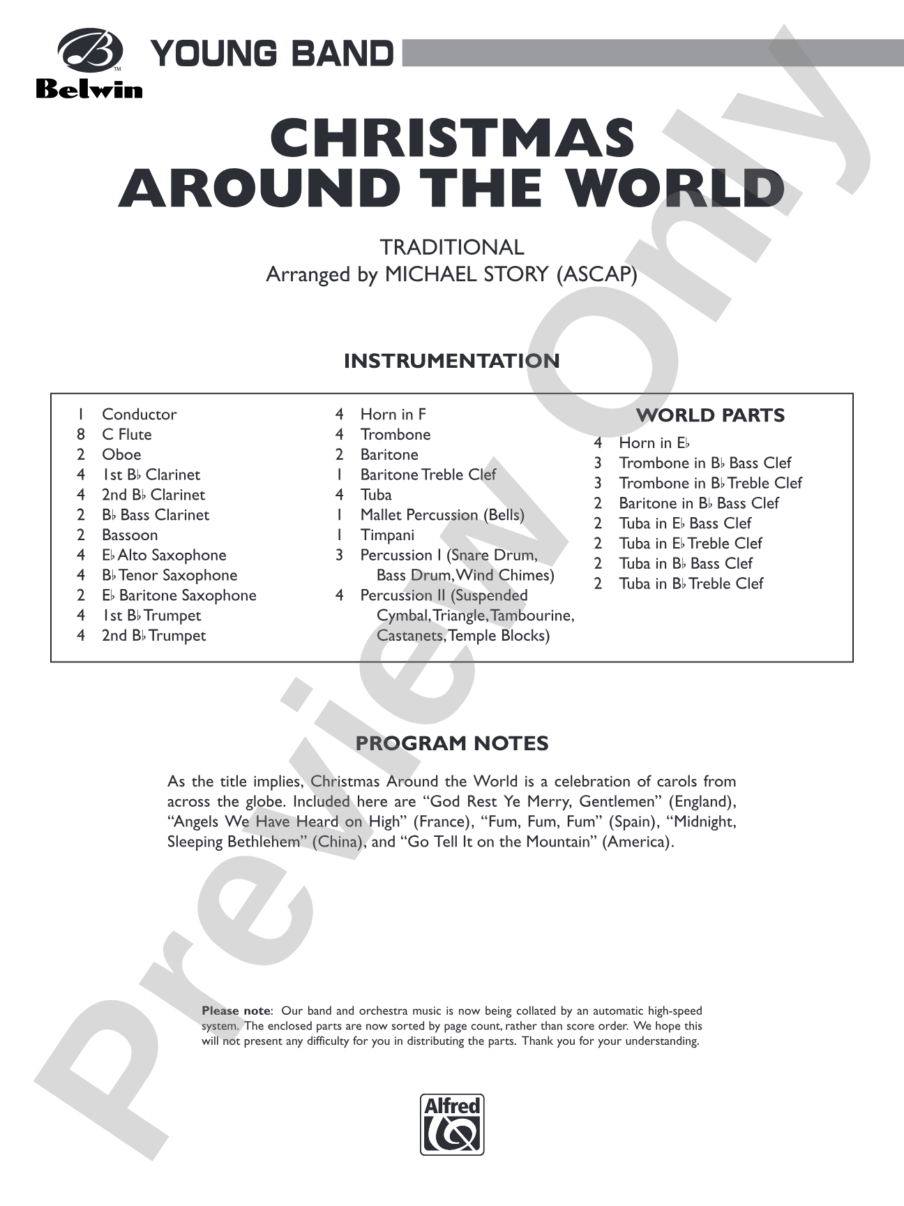 Christmas Around the World: Concert Band Conductor Score & Parts