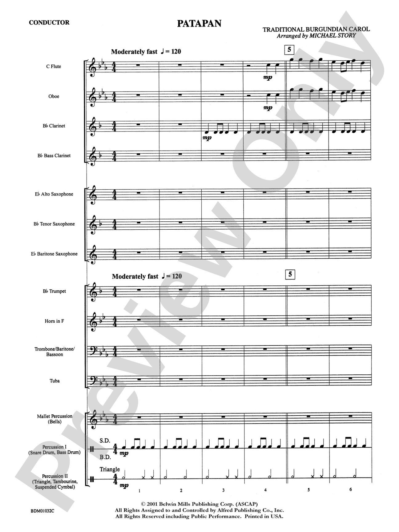 Patapan: Concert Band Conductor Score & Parts