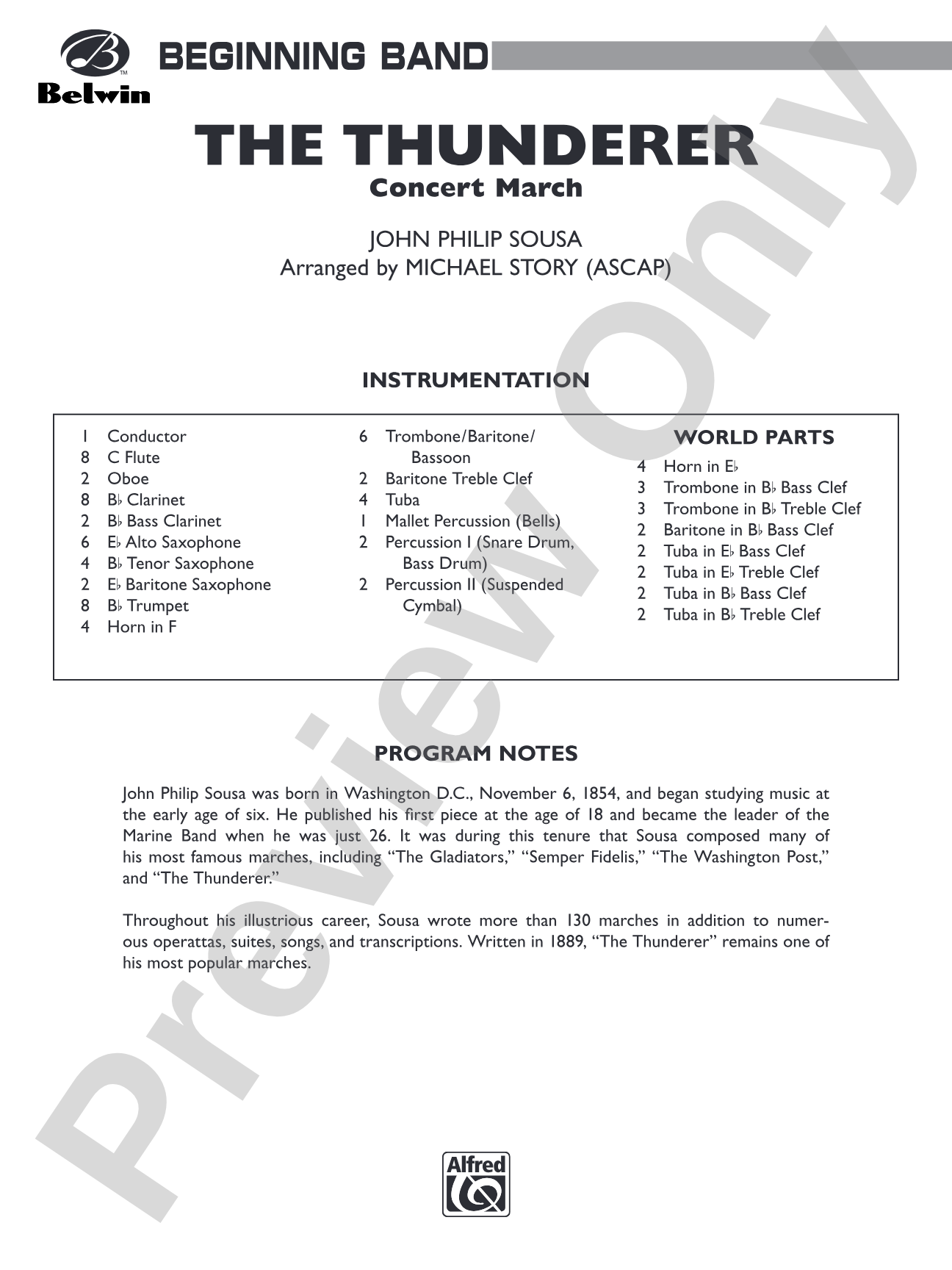 The Thunderer: Concert Band Conductor Score & Parts