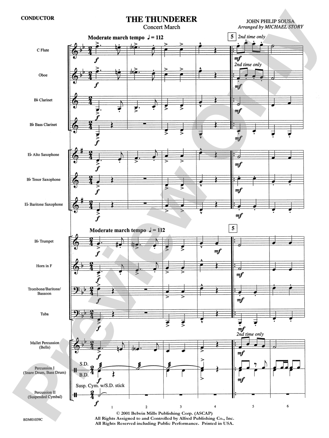 The Thunderer: Concert Band Conductor Score & Parts