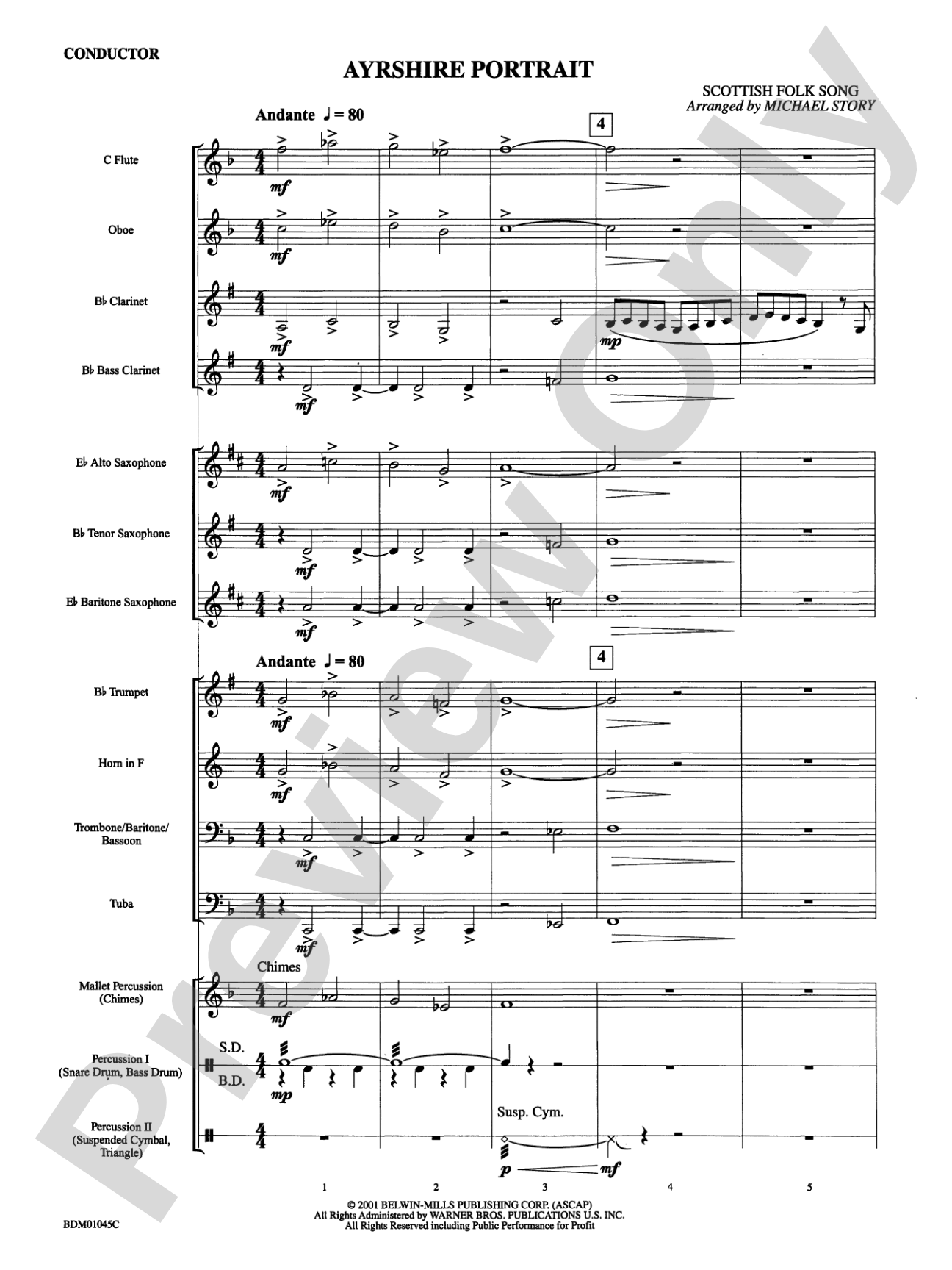 Ayrshire Portrait: Concert Band Conductor Score & Parts