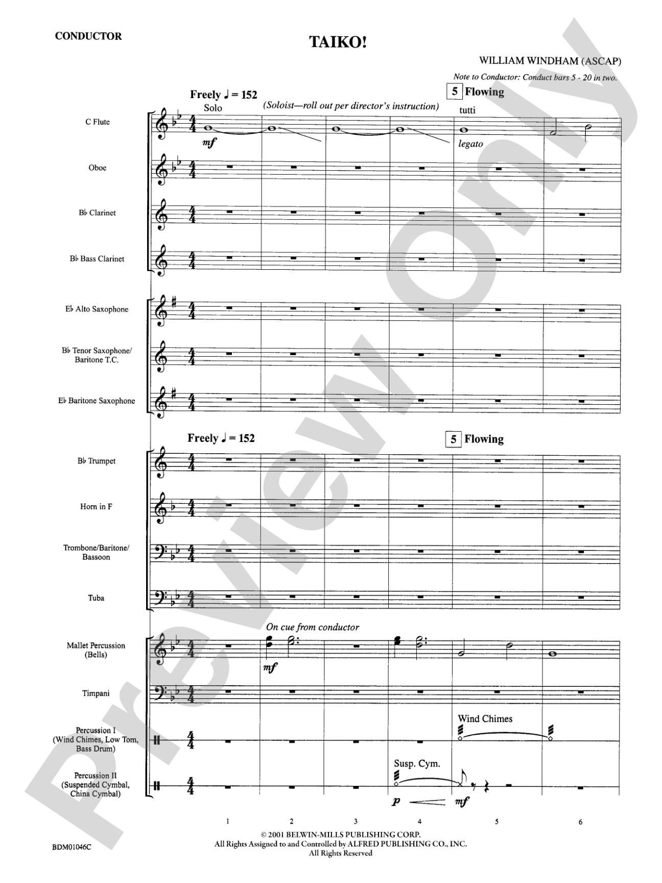 Taiko!: Concert Band Conductor Score & Parts