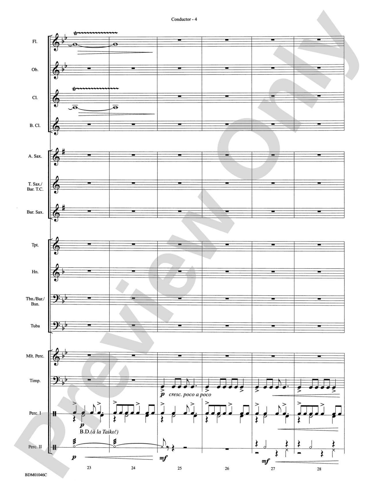 Taiko!: Concert Band Conductor Score & Parts