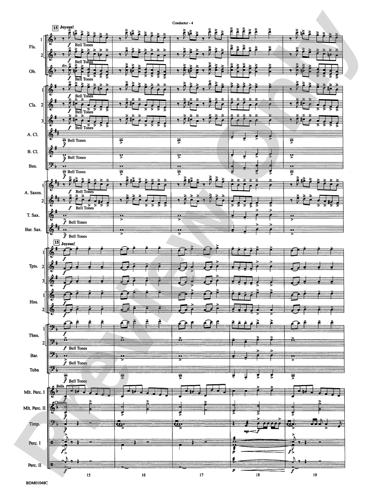 On This Day Earth Shall Ring (Holst Winter Suite, Mvt. I): Concert Band Conductor Score & Parts