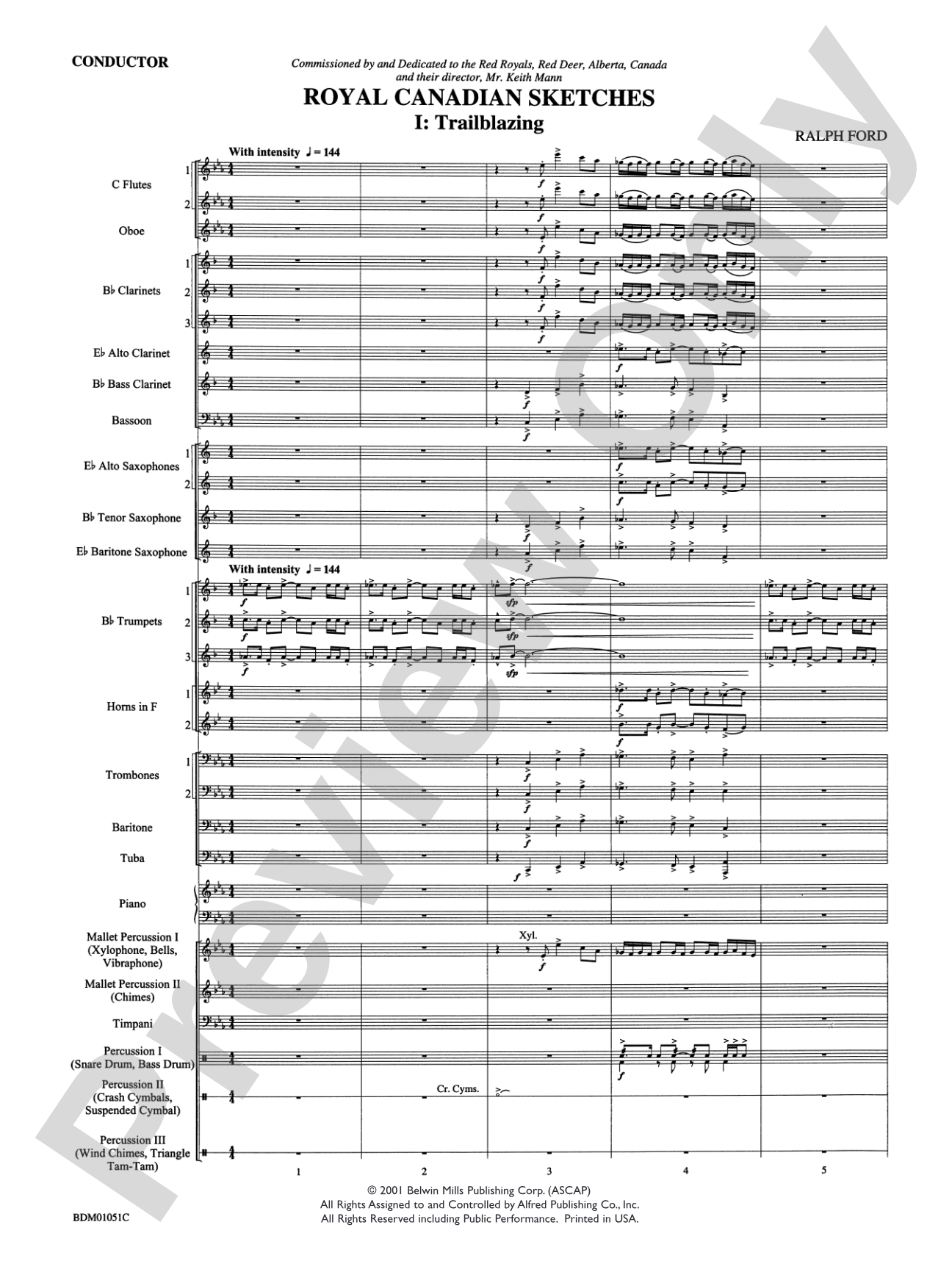 Royal Canadian Sketches: Concert Band Conductor Score & Parts