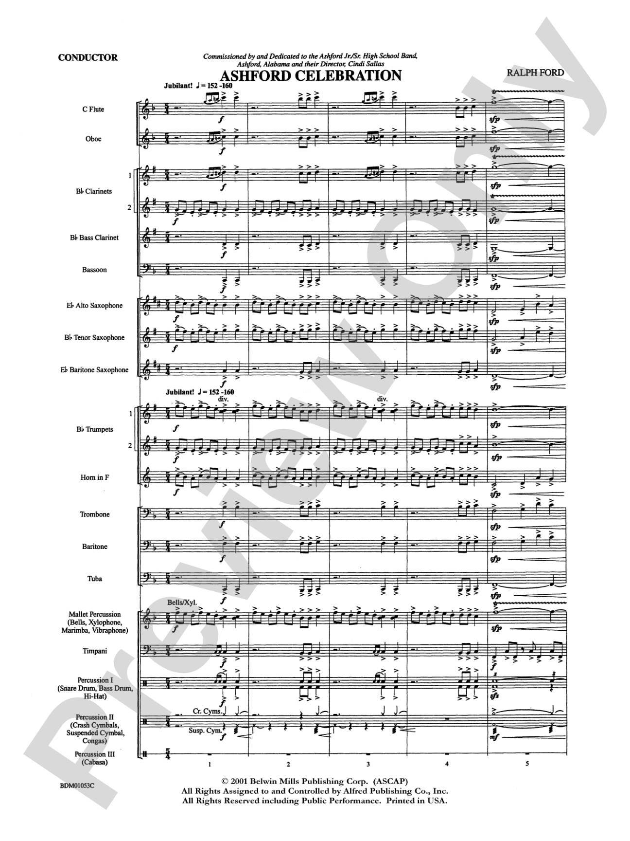 Ashford Celebration: Concert Band Conductor Score & Parts