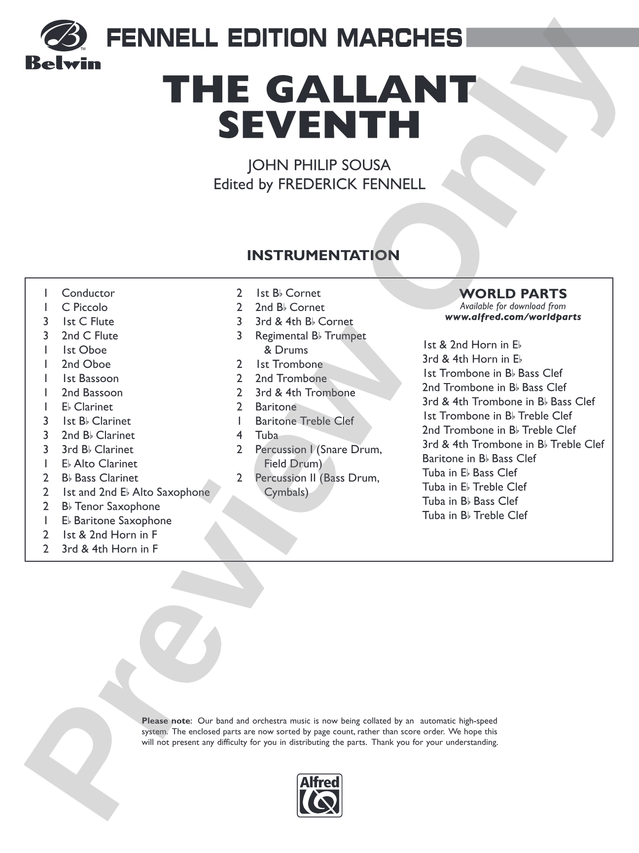 The Gallant Seventh: Concert Band Conductor Score & Parts