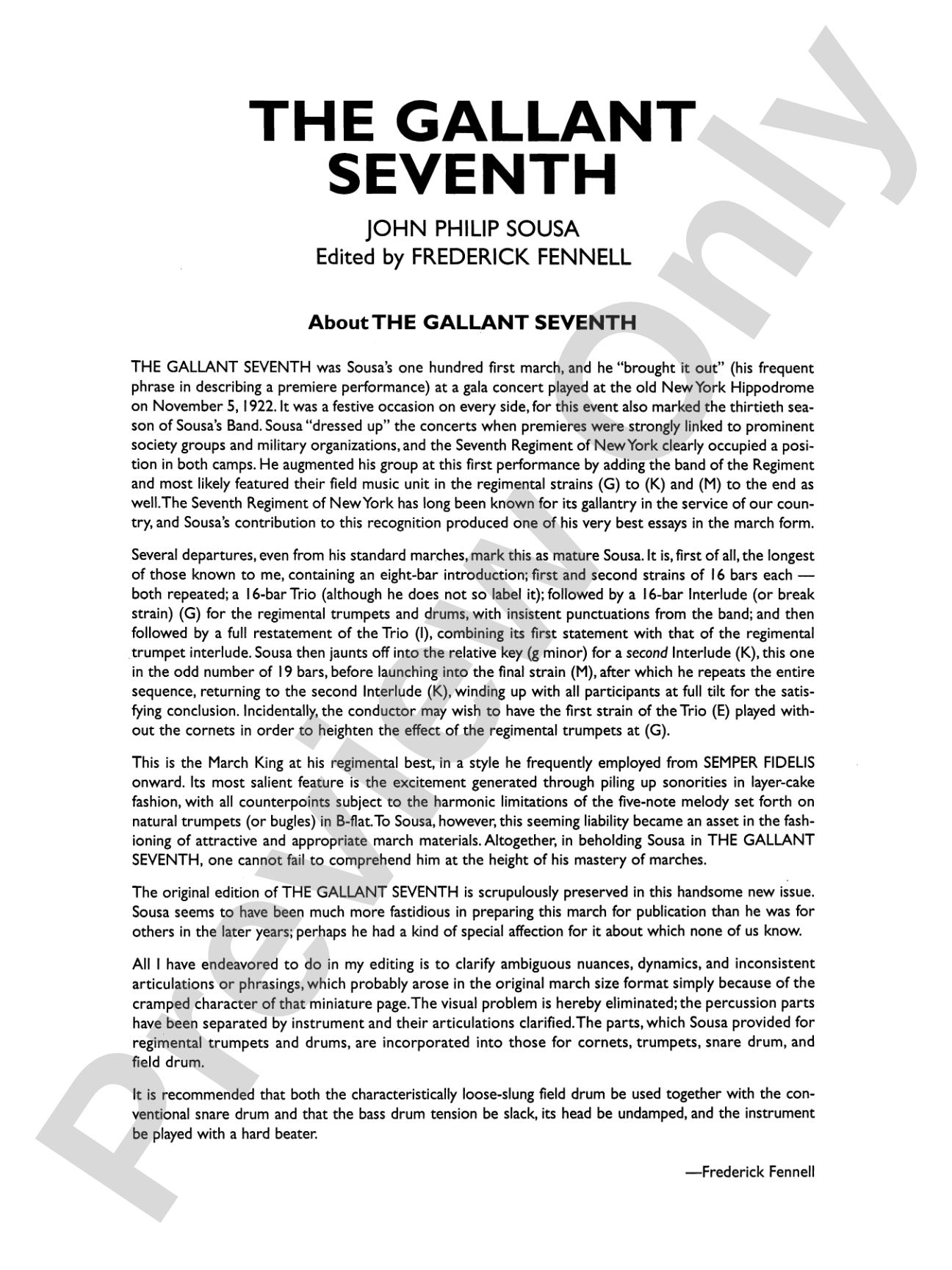 The Gallant Seventh: Concert Band Conductor Score & Parts