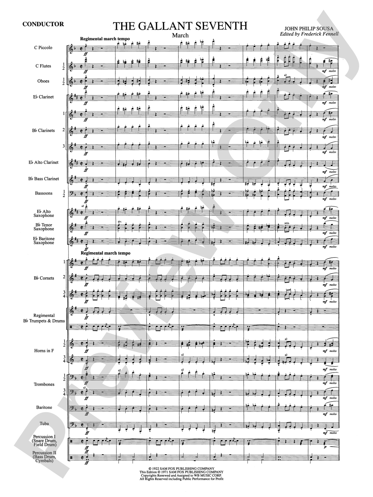 The Gallant Seventh: Concert Band Conductor Score & Parts