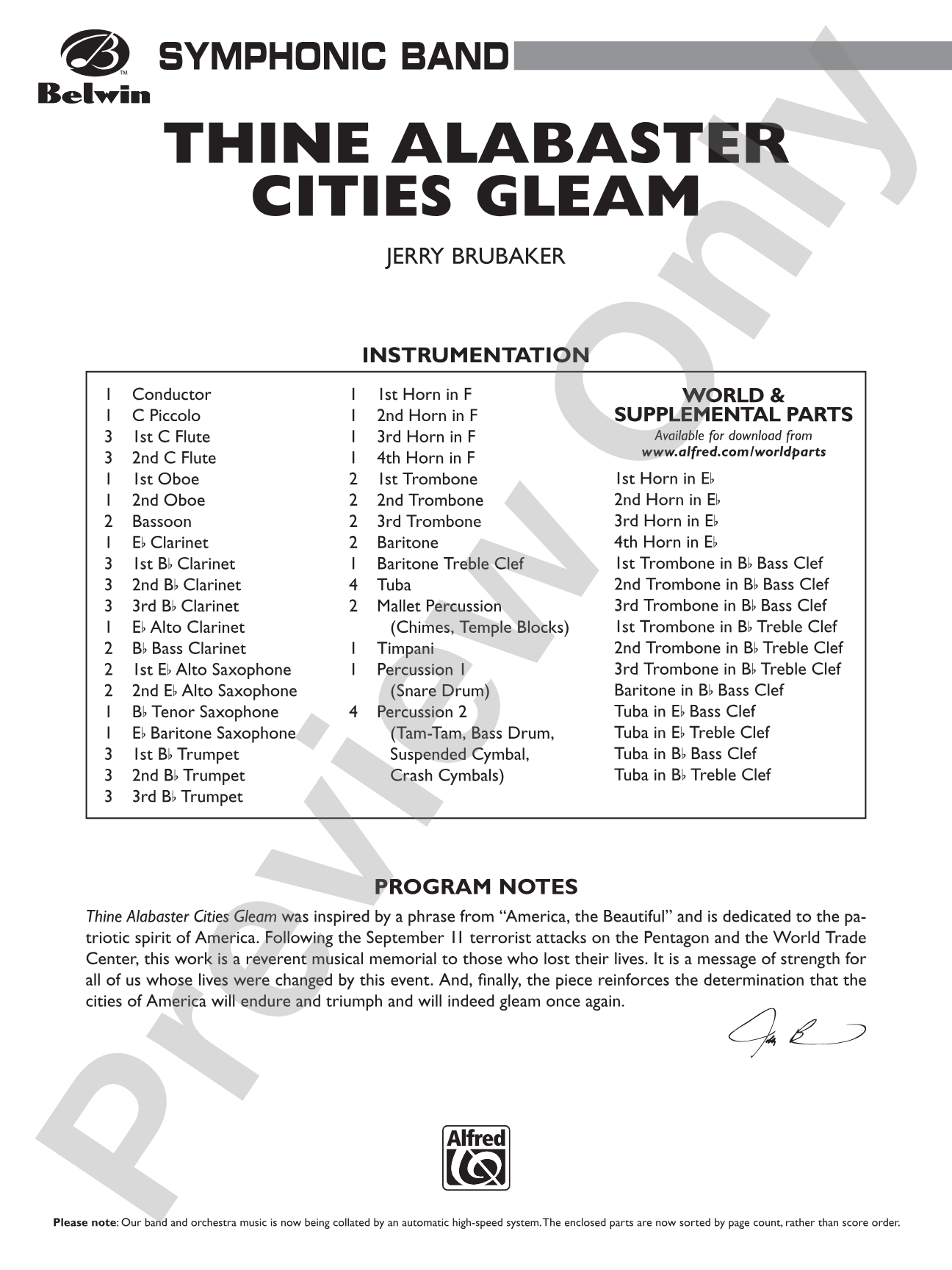 Thine Alabaster Cities Gleam (A Message of Hope for America): Concert Band Conductor Score & Parts