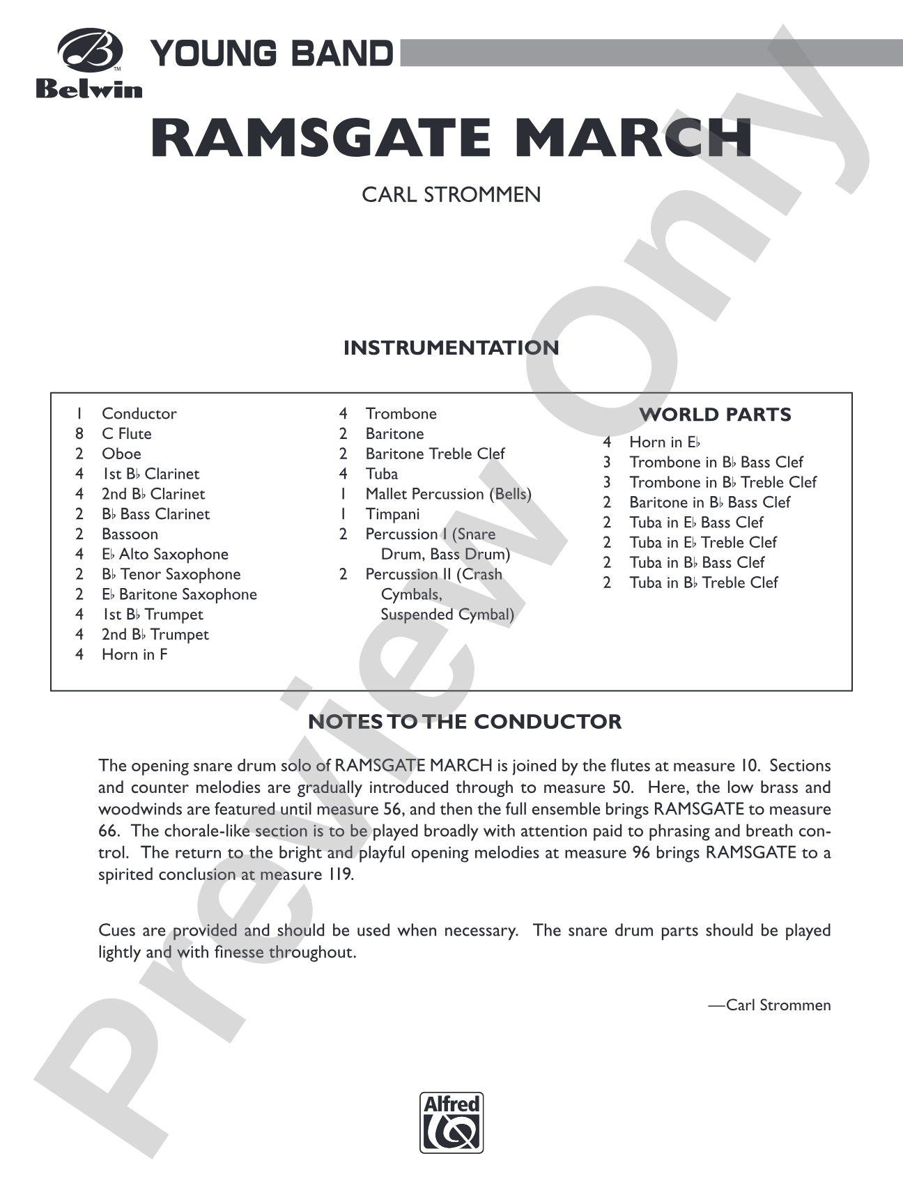 Ramsgate March: Concert Band Conductor Score & Parts