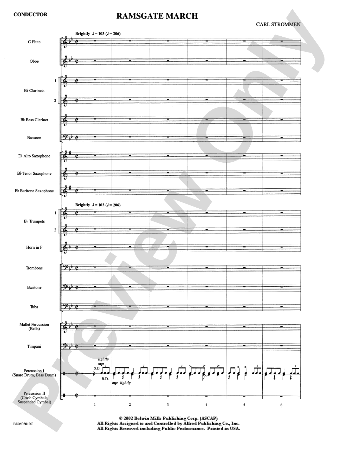 Ramsgate March: Concert Band Conductor Score & Parts