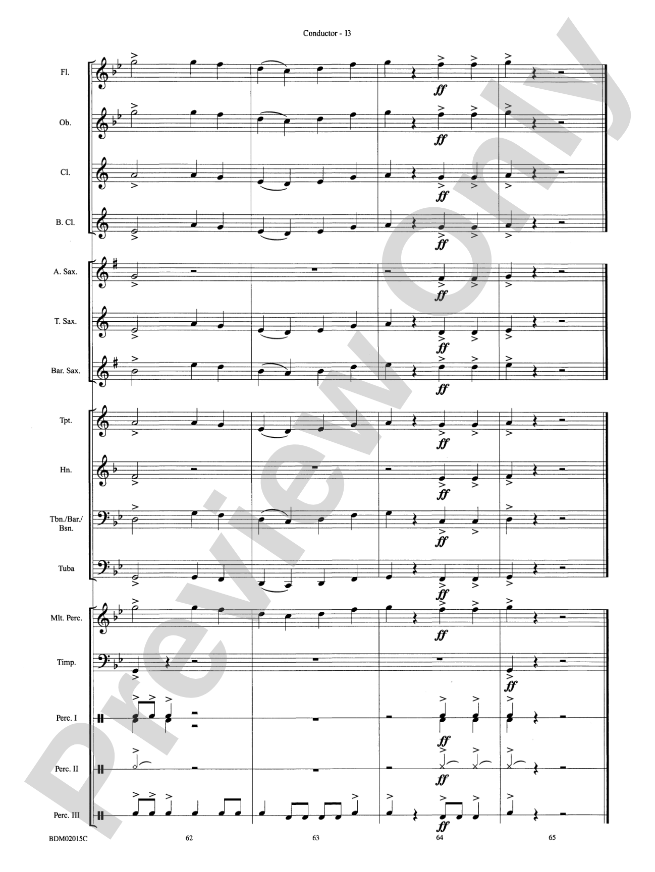 Cango Caves: Concert Band Conductor Score & Parts