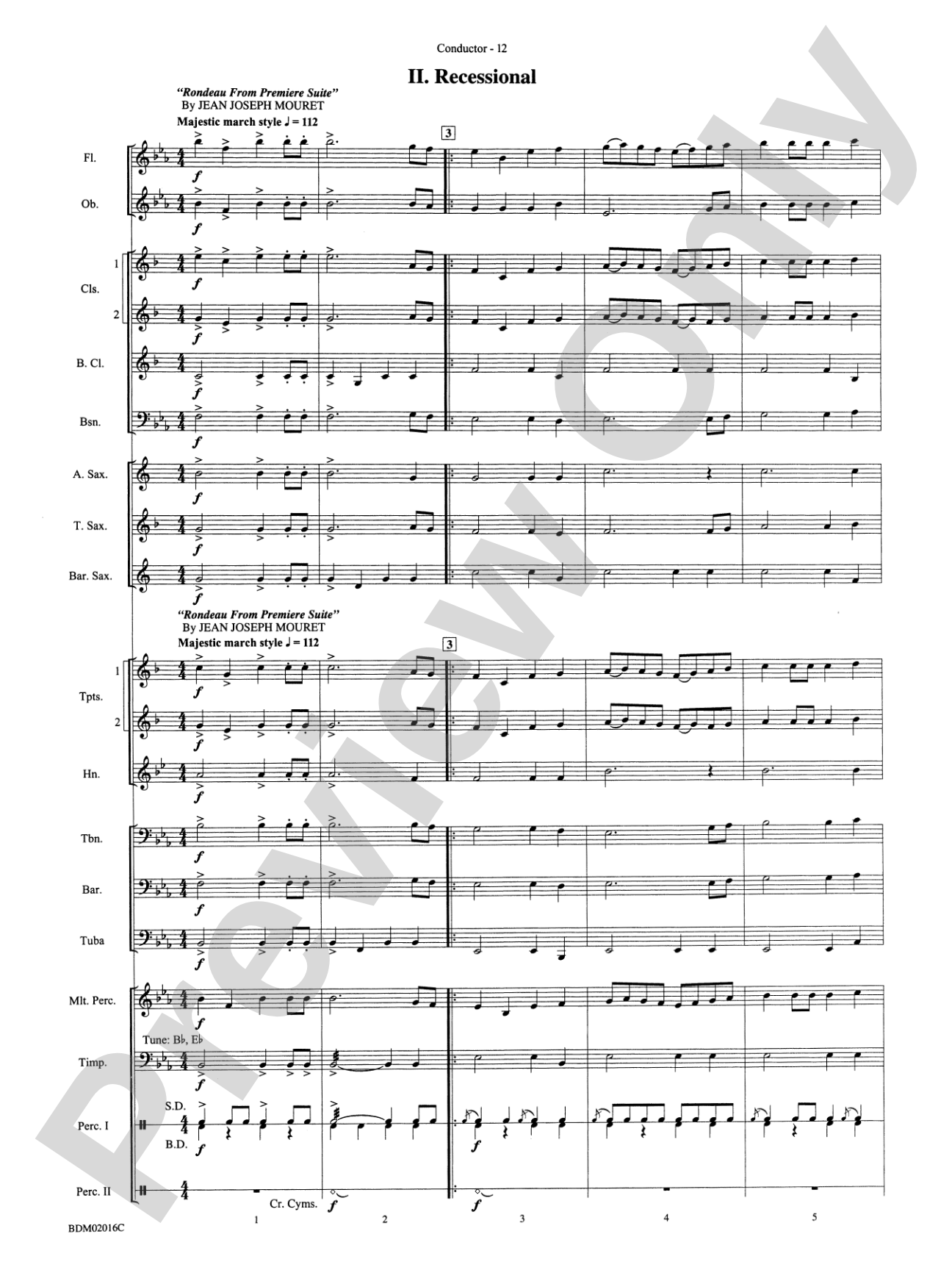 Graduation Suite (Processional: Pomp and Circumstance March No. 1 / Recessional: Rondeau from Premiere Suite): Concert Band Conductor Score & Parts