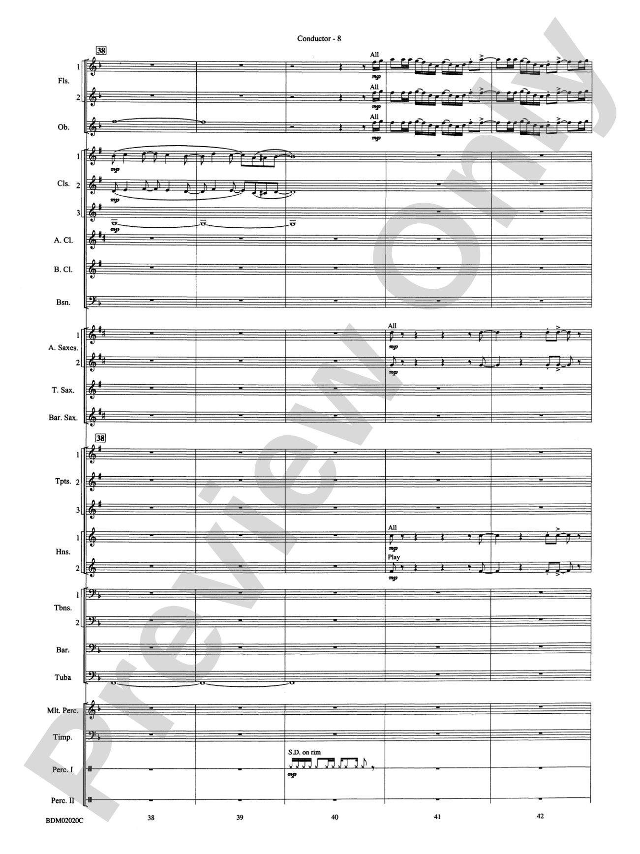 Prairiesong: Concert Band Conductor Score & Parts