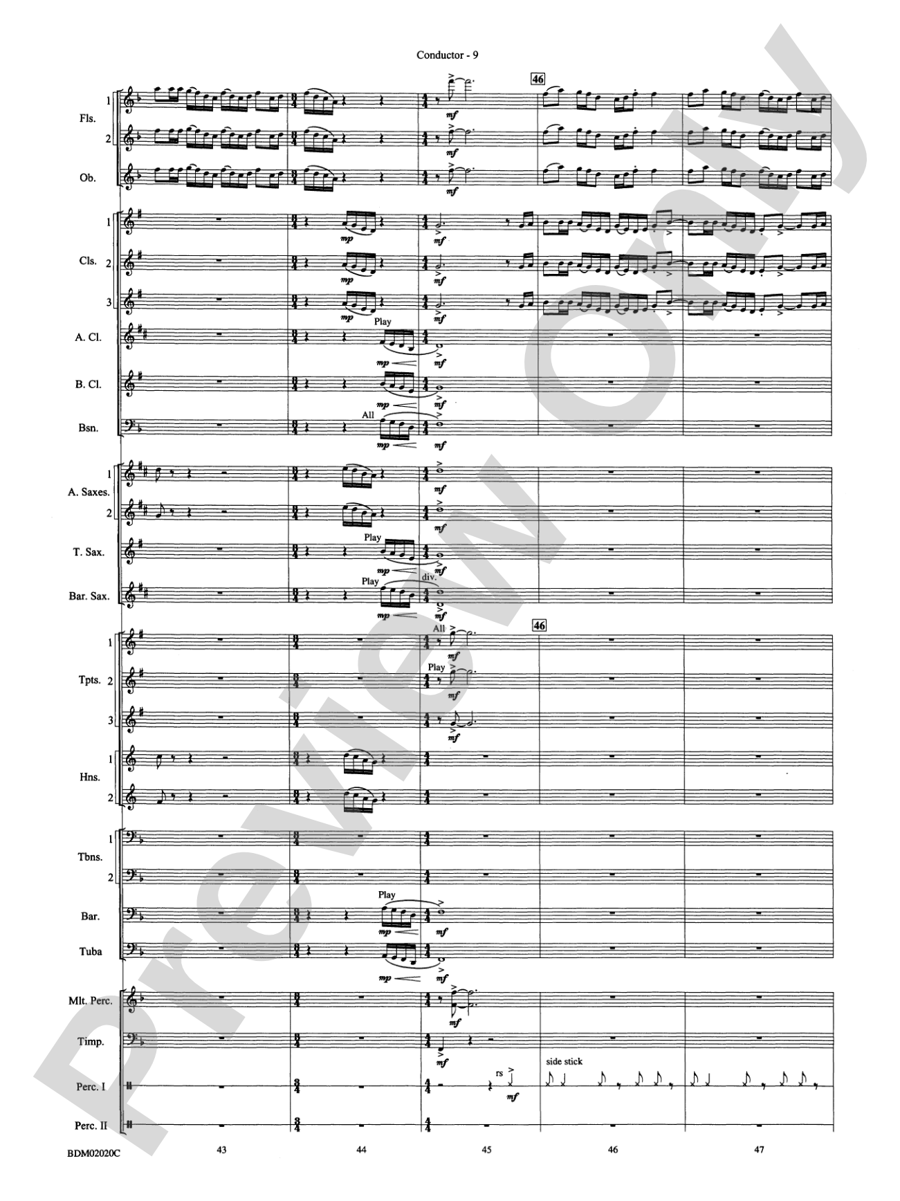 Prairiesong: Concert Band Conductor Score & Parts