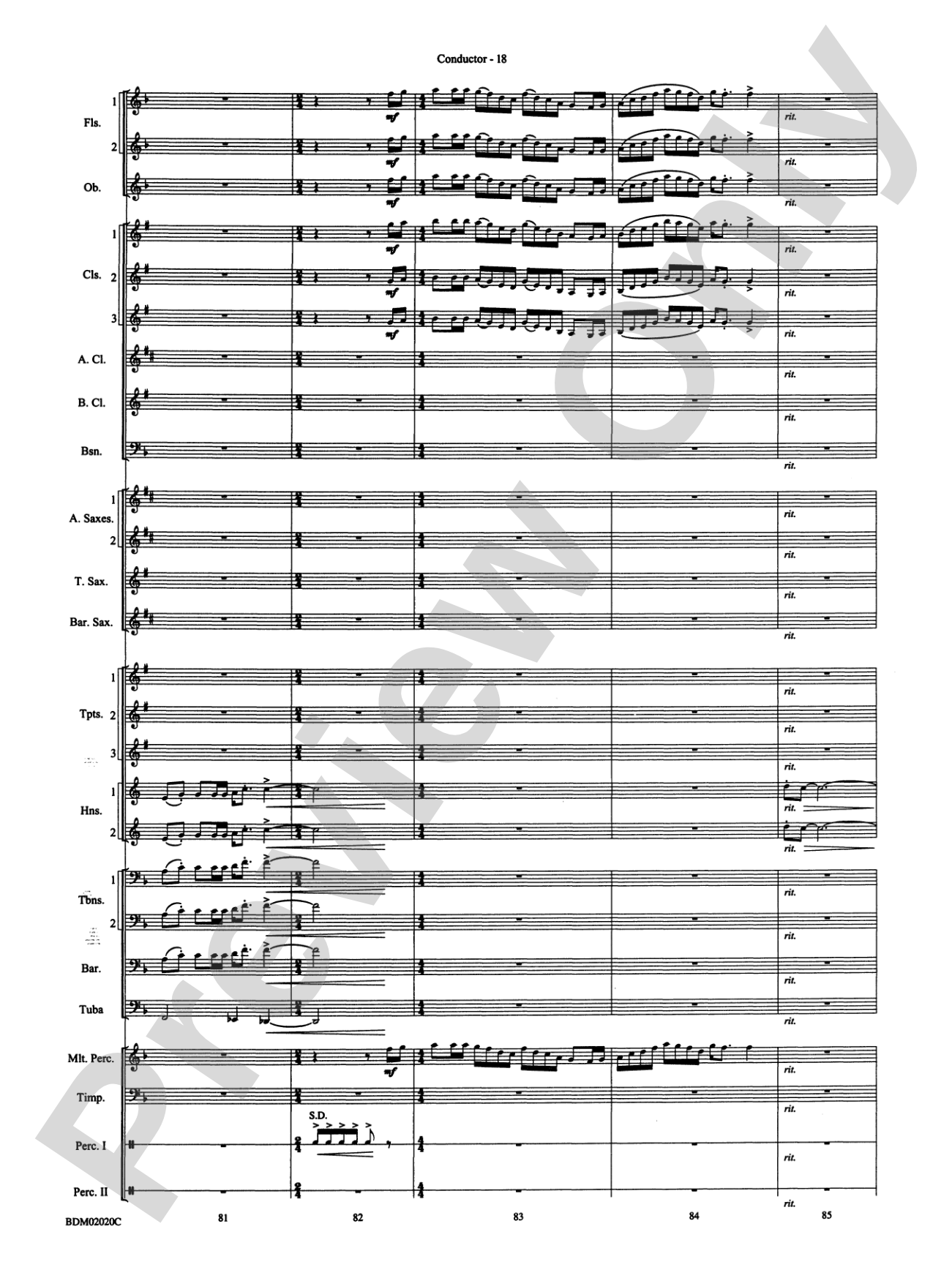 Prairiesong: Concert Band Conductor Score & Parts