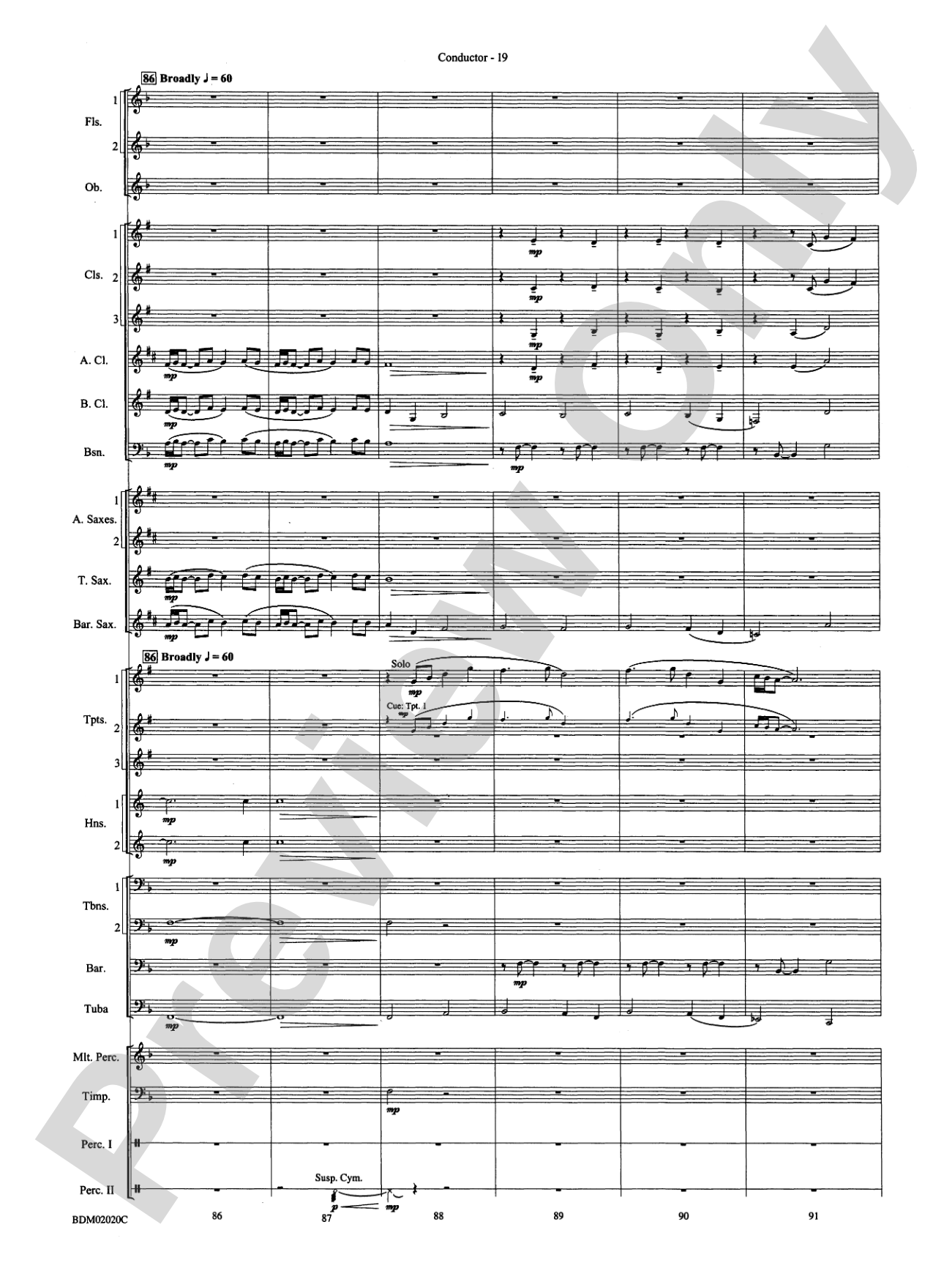 Prairiesong: Concert Band Conductor Score & Parts