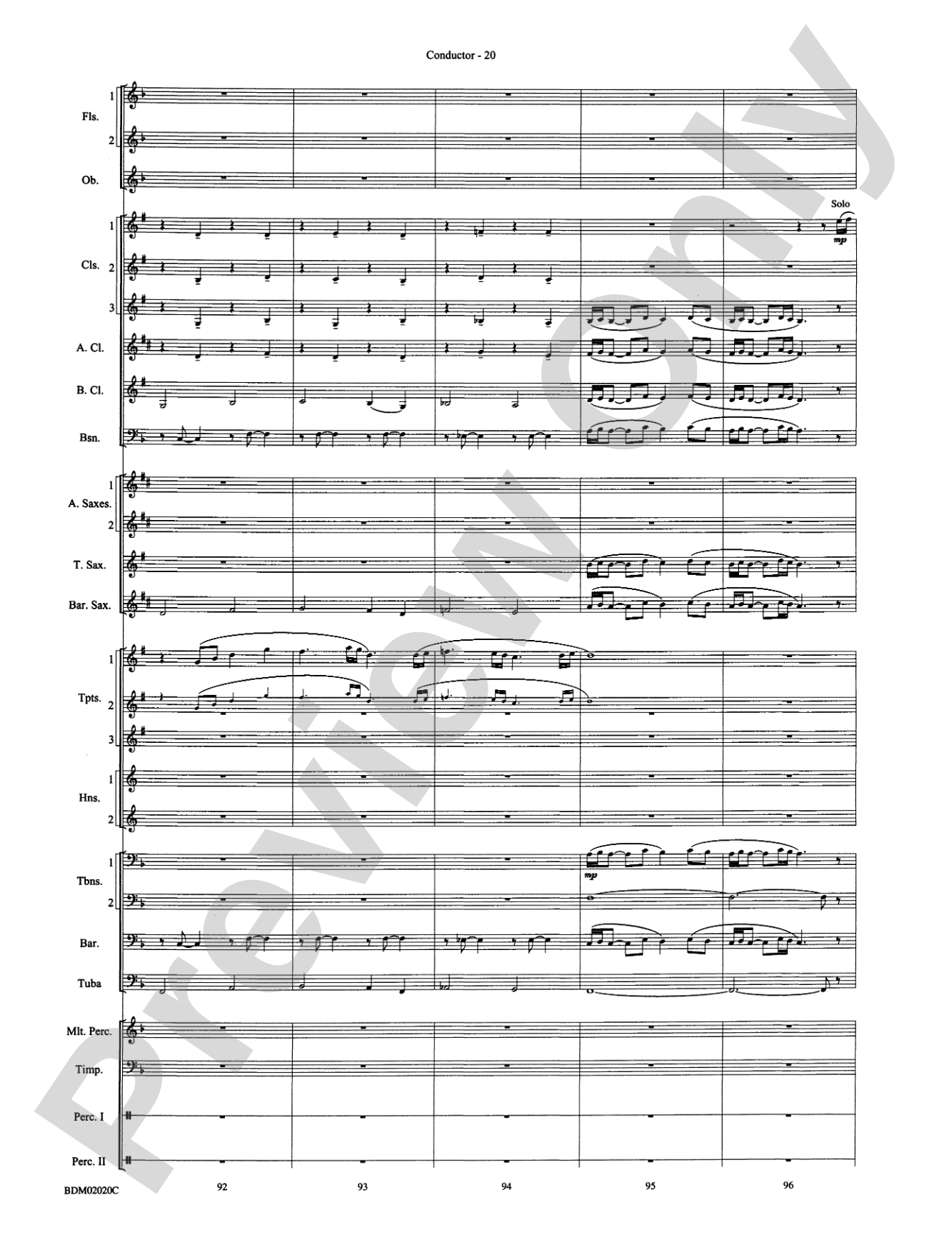 Prairiesong: Concert Band Conductor Score & Parts