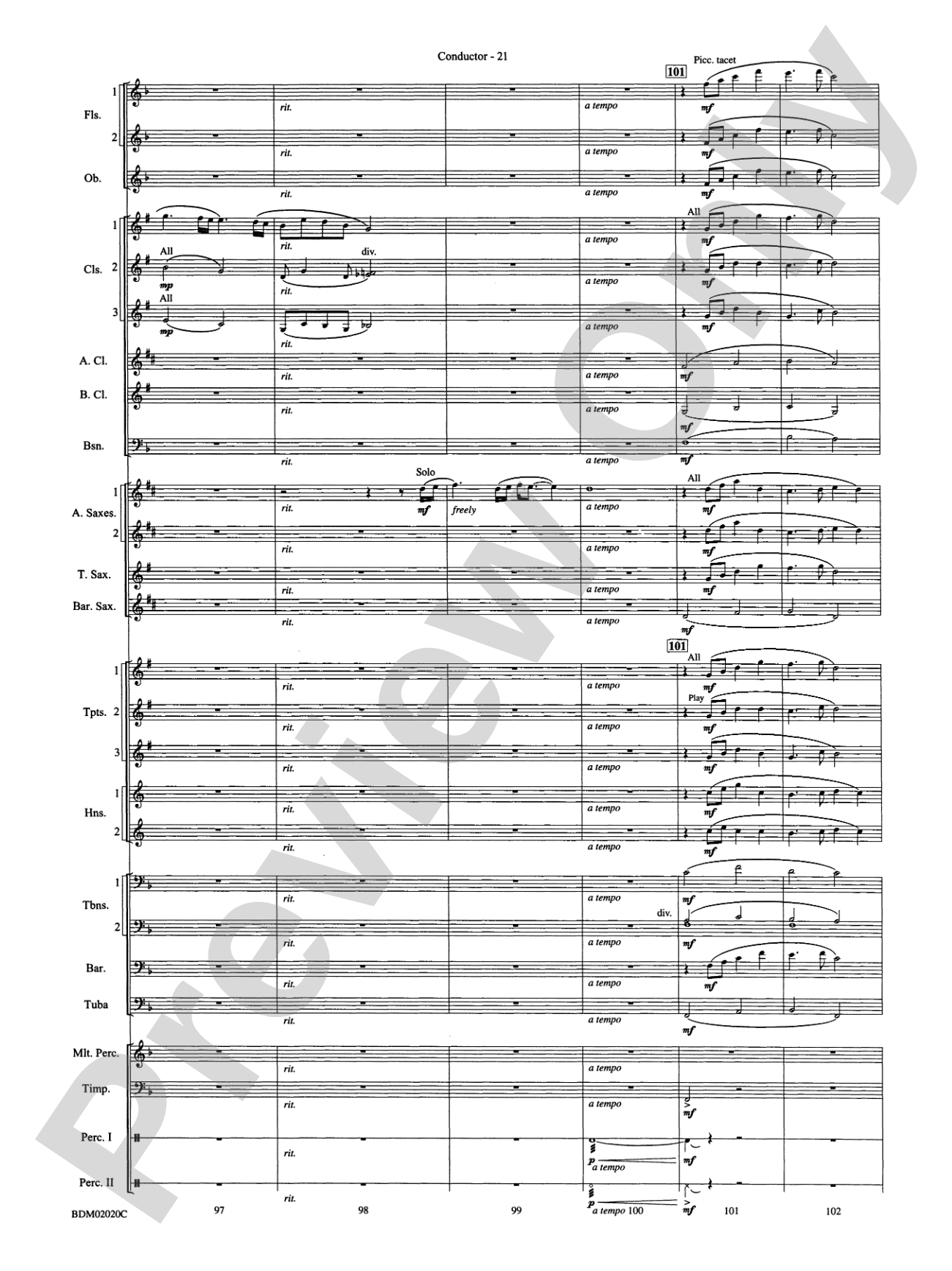 Prairiesong: Concert Band Conductor Score & Parts