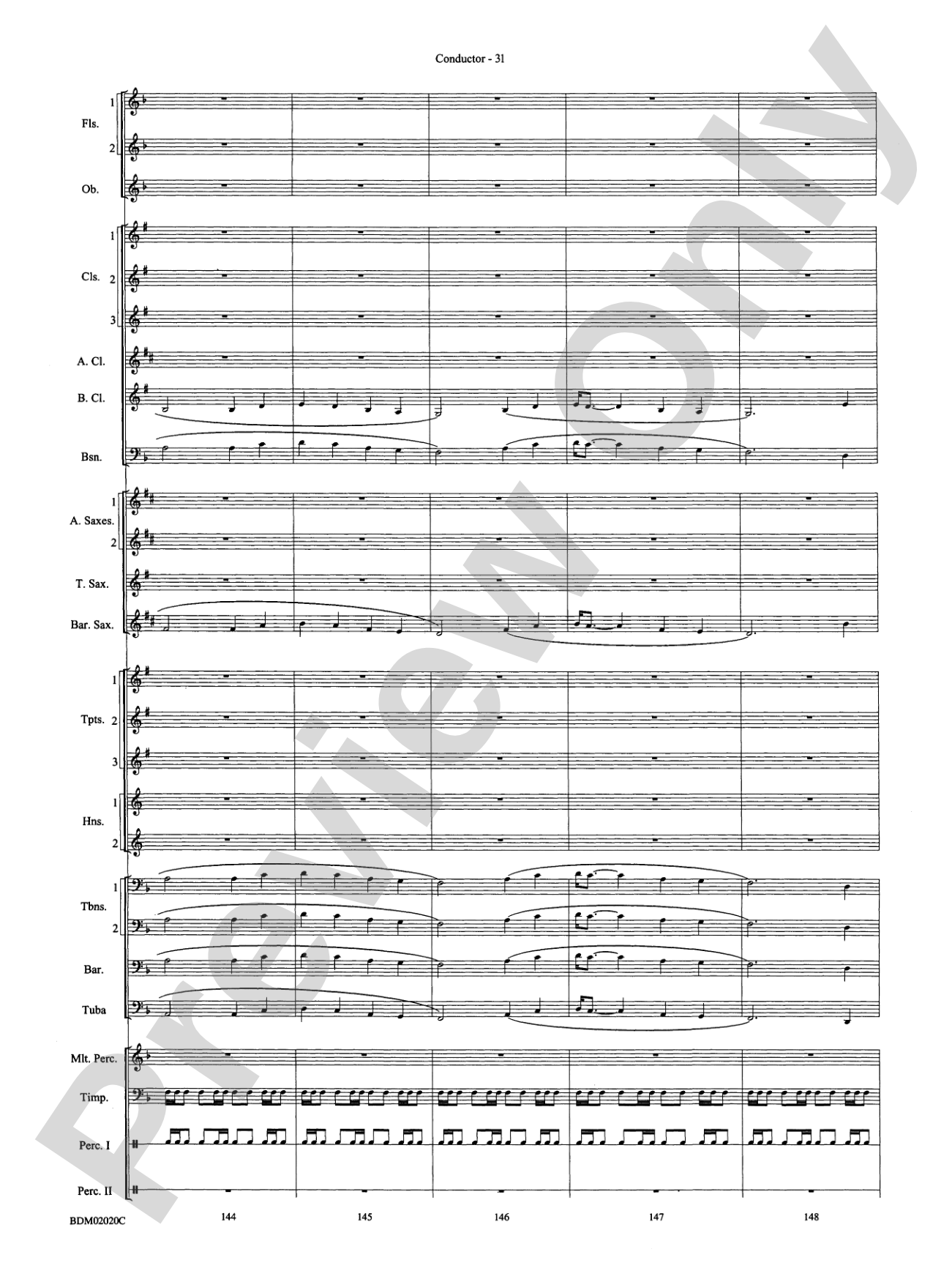 Prairiesong: Concert Band Conductor Score & Parts