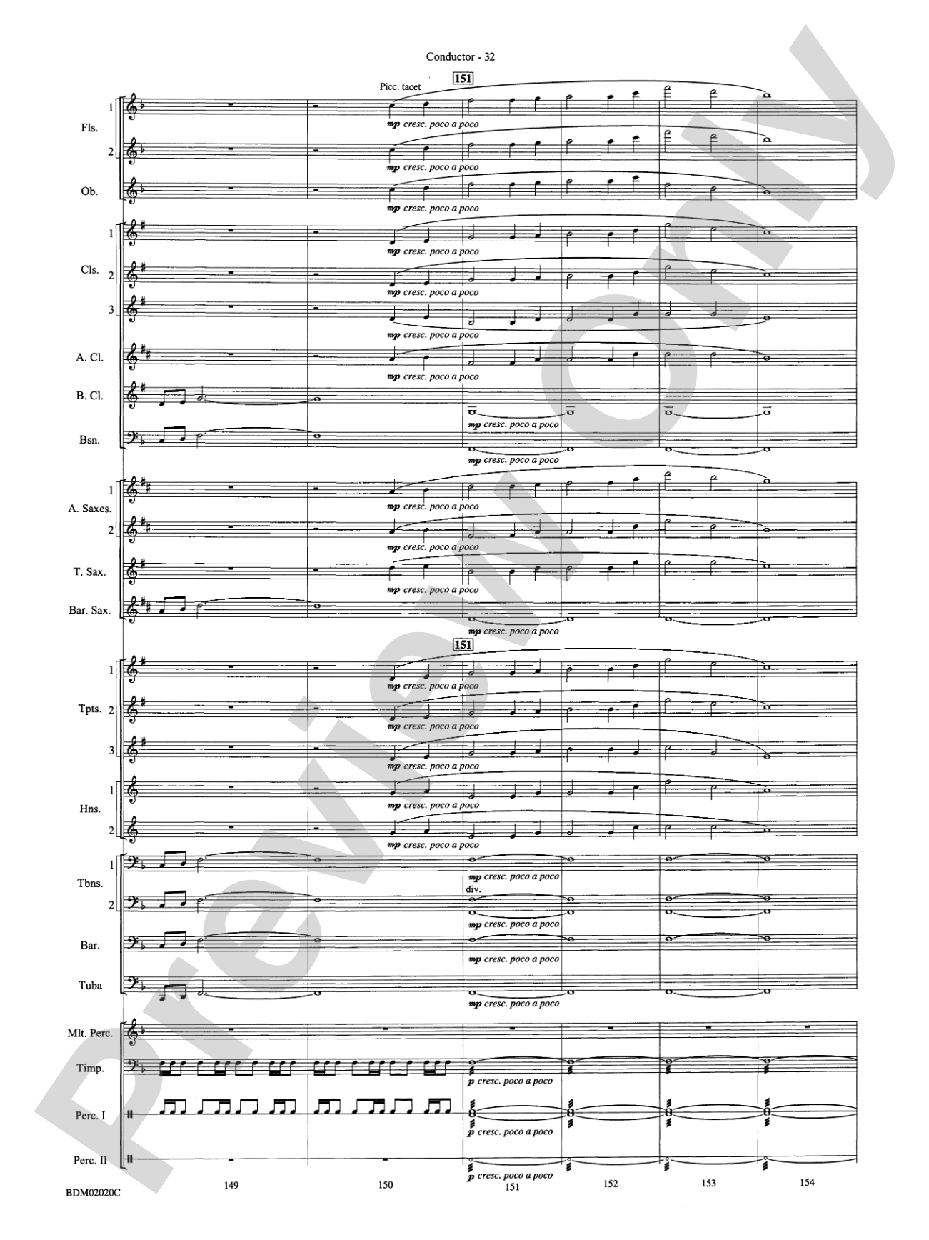 Prairiesong: Concert Band Conductor Score & Parts