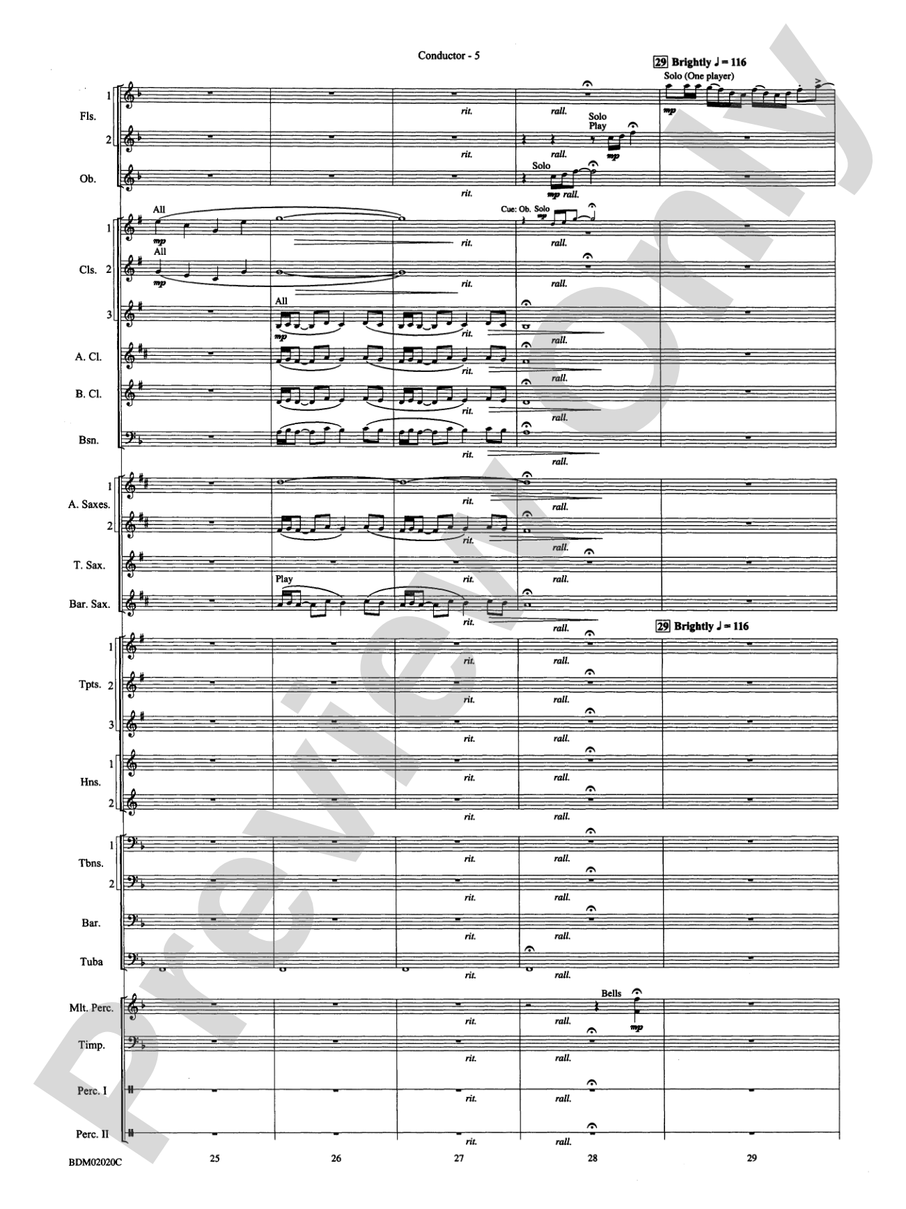 Prairiesong: Concert Band Conductor Score & Parts