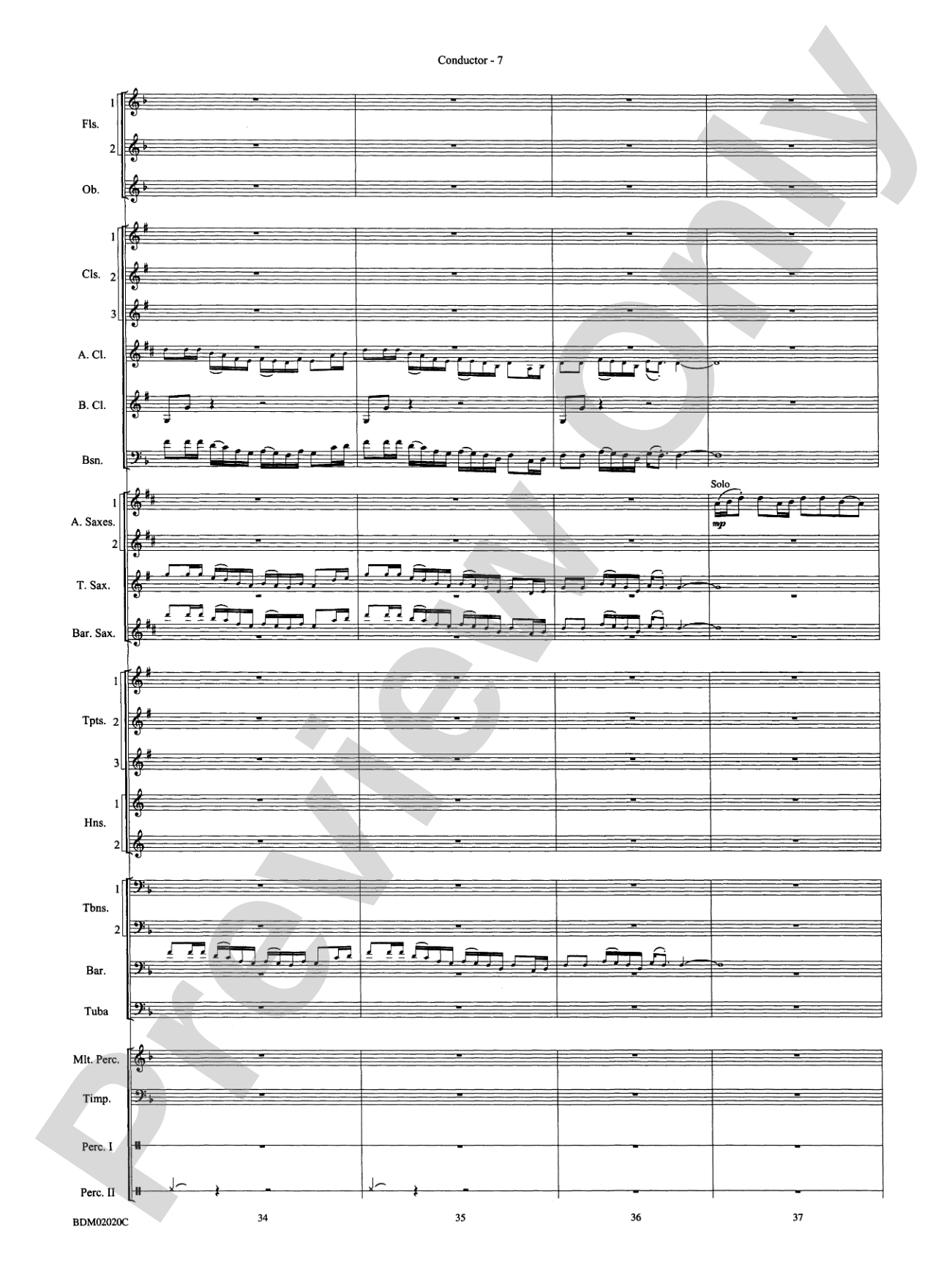 Prairiesong: Concert Band Conductor Score & Parts
