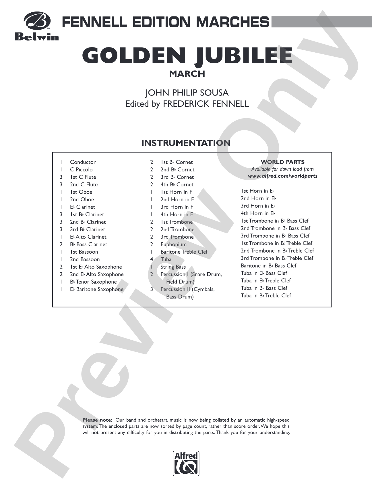 Golden Jubilee: Concert Band Conductor Score & Parts