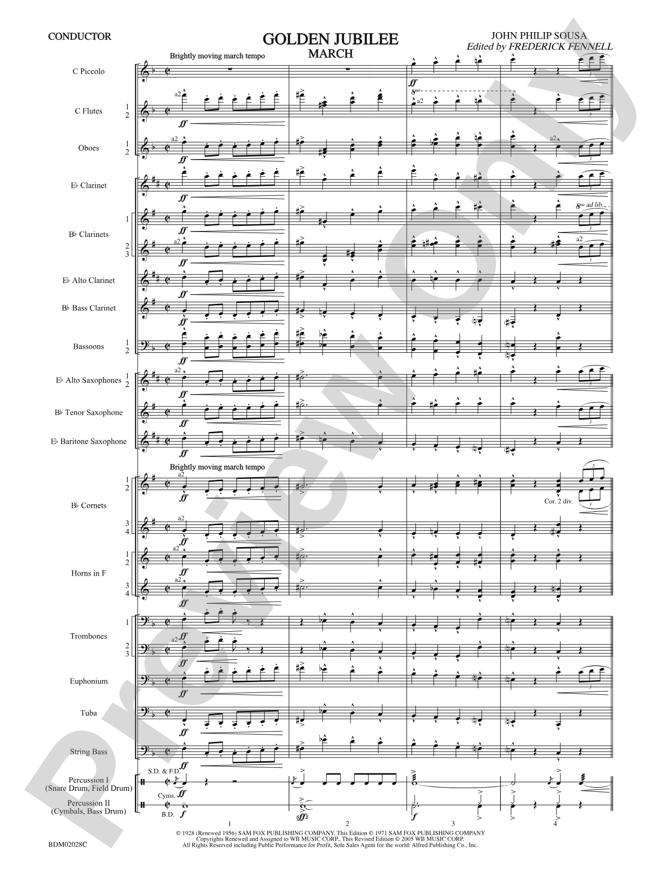 Golden Jubilee: Concert Band Conductor Score & Parts