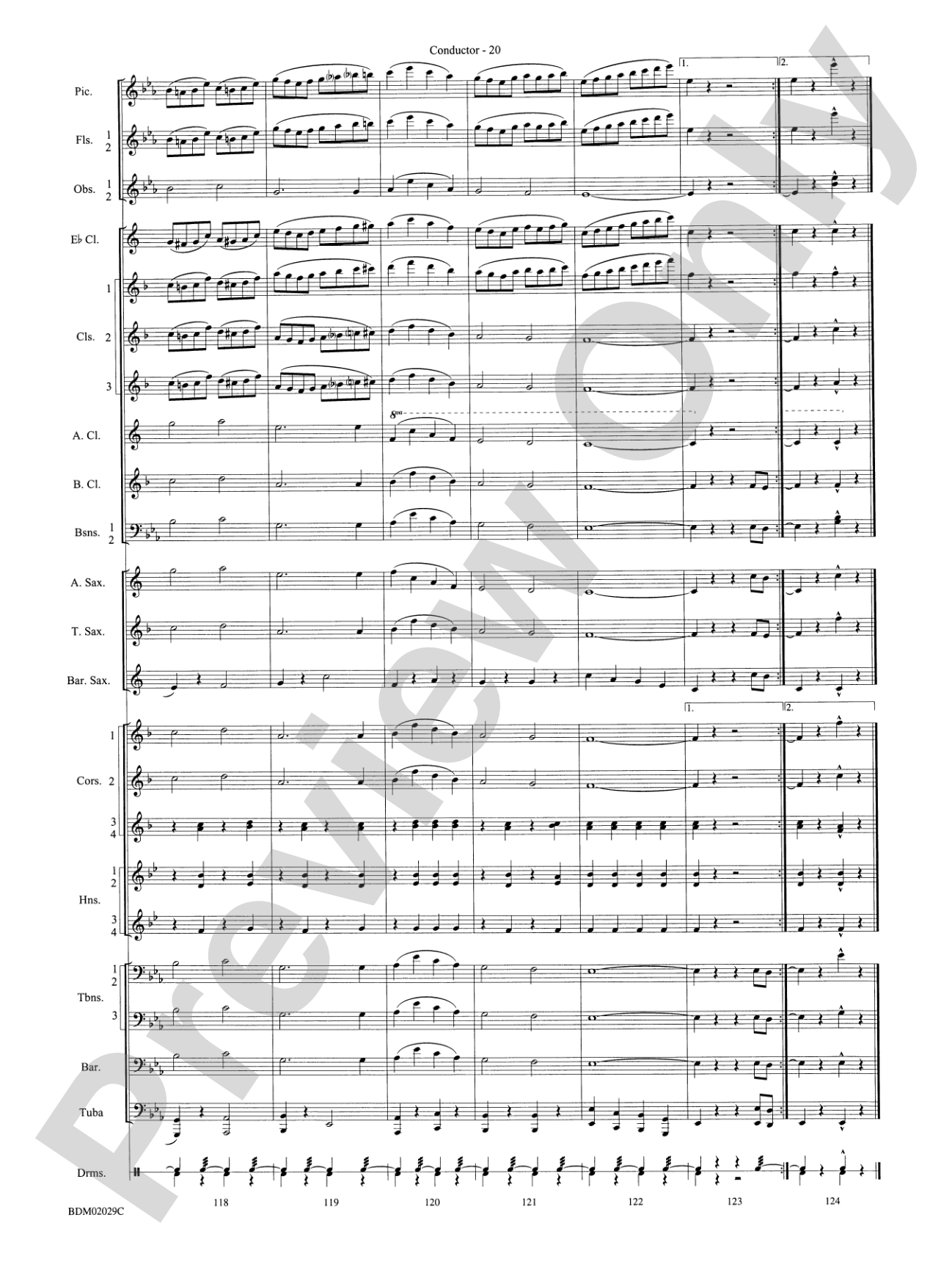 George Washington Bicentennial March: Concert Band Conductor Score & Parts
