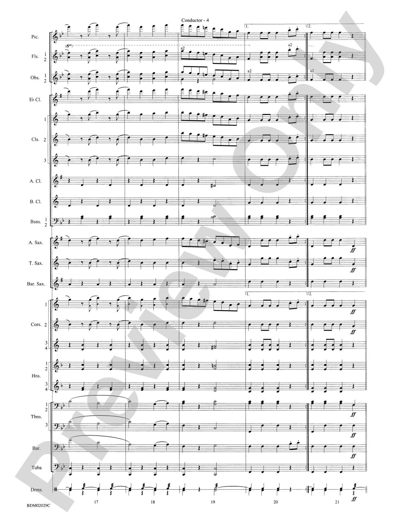 George Washington Bicentennial March: Concert Band Conductor Score & Parts
