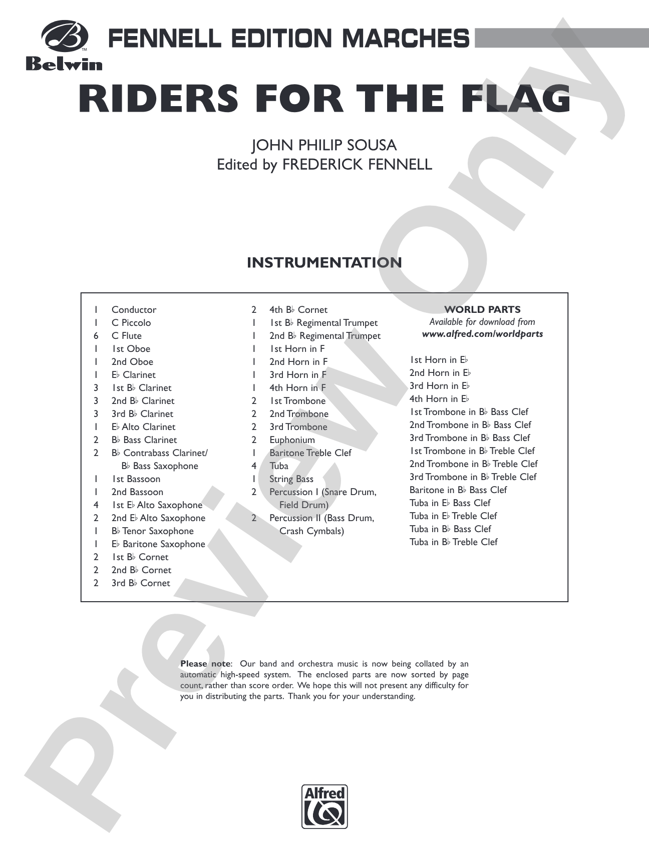 Riders for the Flag: Concert Band Conductor Score & Parts