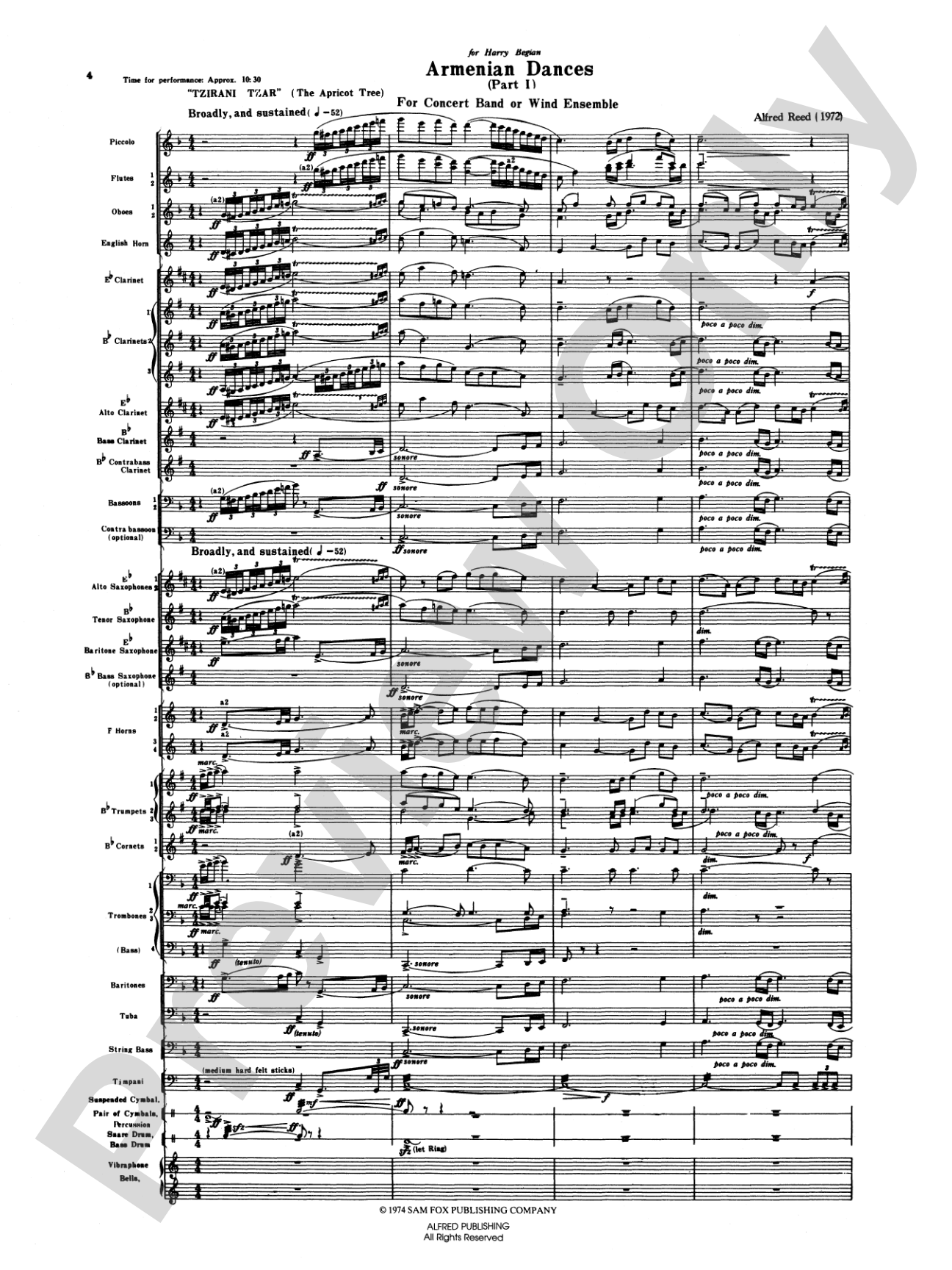 Armenian Dances, Part I: Concert Band Conductor Score & Parts