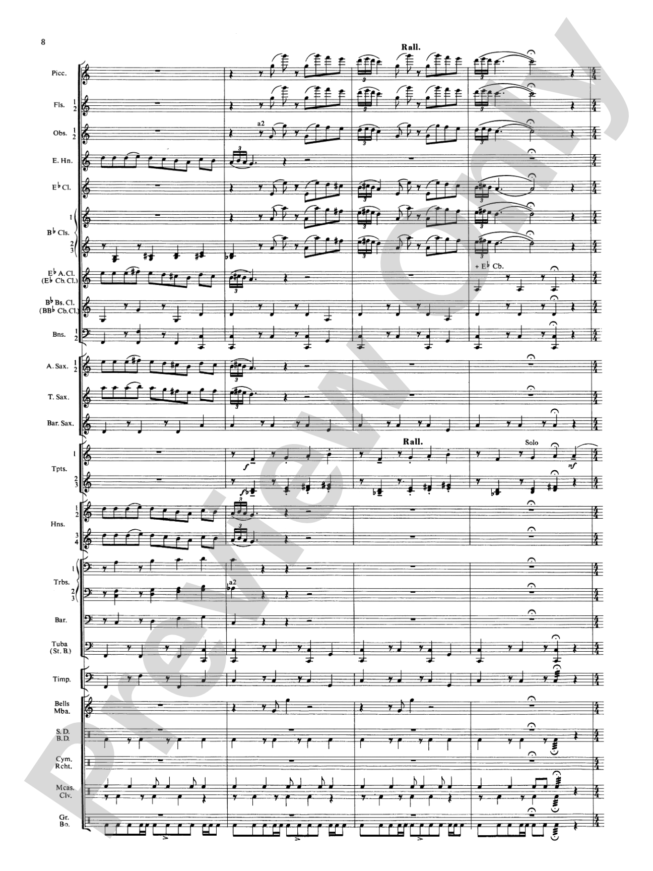 Symphonic Dance No. 3 ("Fiesta"): Concert Band Conductor Score & Parts